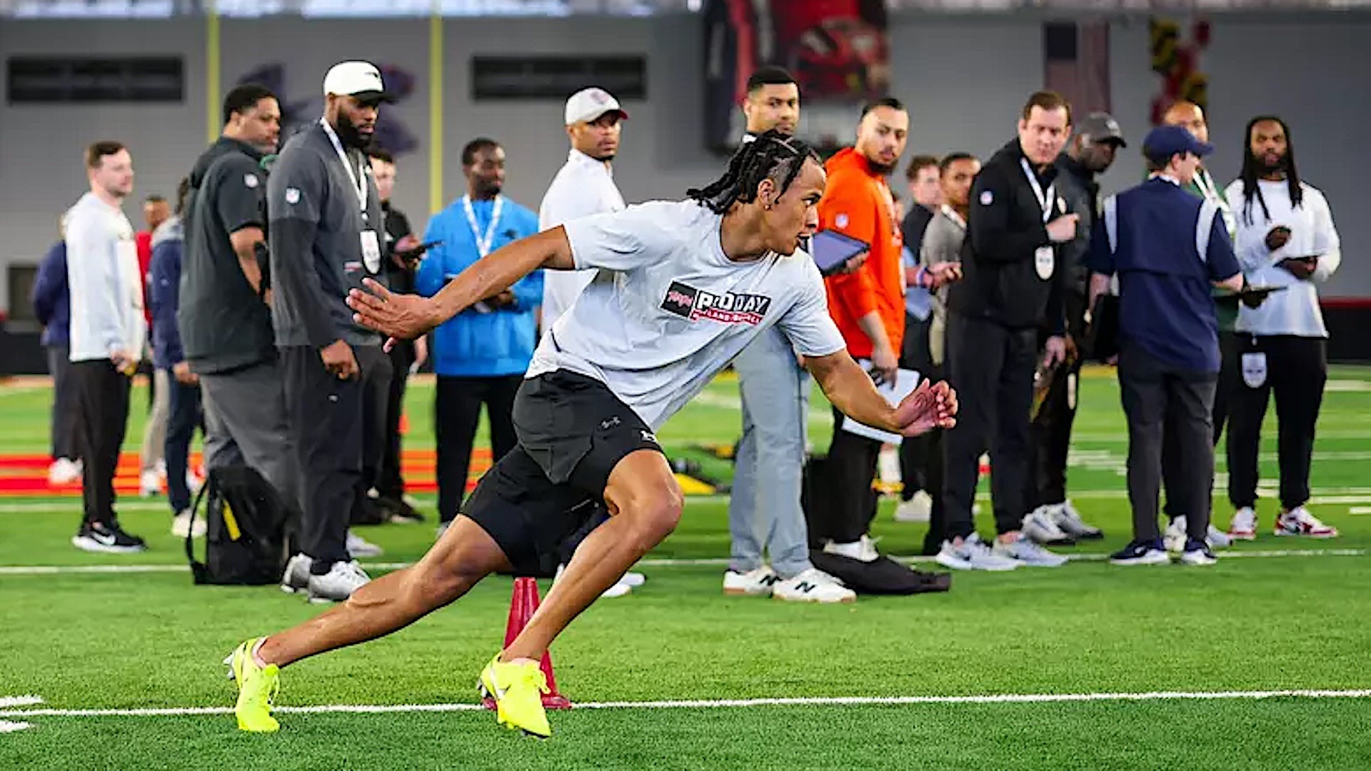 Jalen Huskey Running at Pro Day 