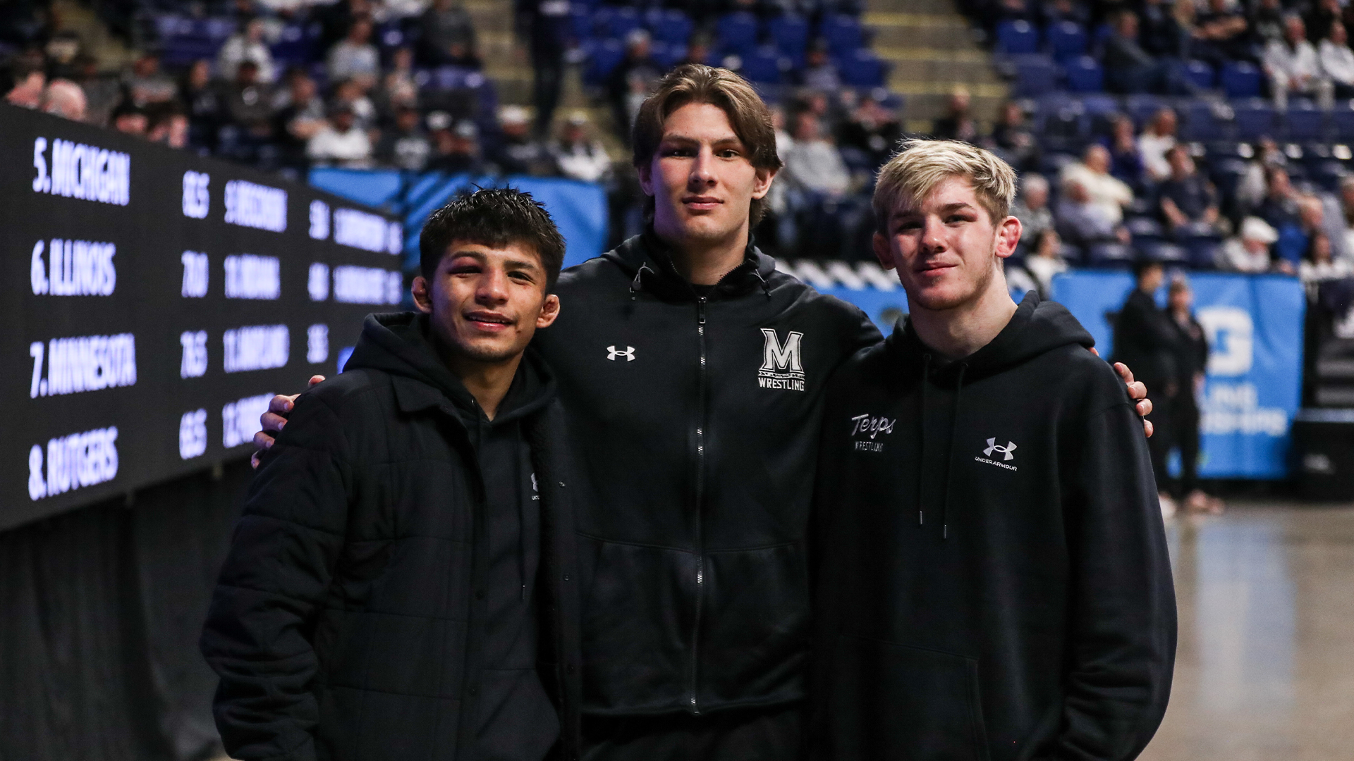 Dario Lemus, Branson John, and Carter Young post Big Ten Tournament