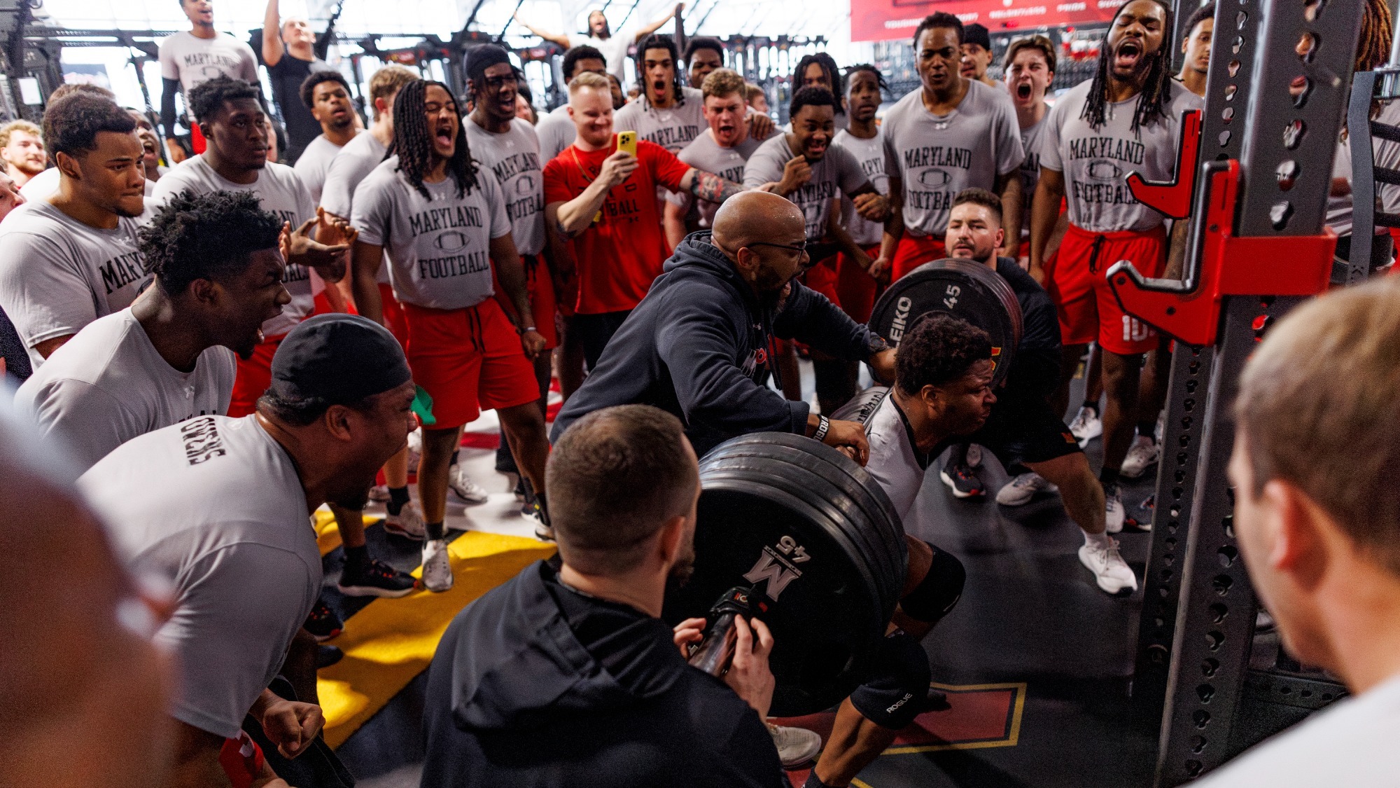 Sidney Stewart Lifting during Terp Time Winter program