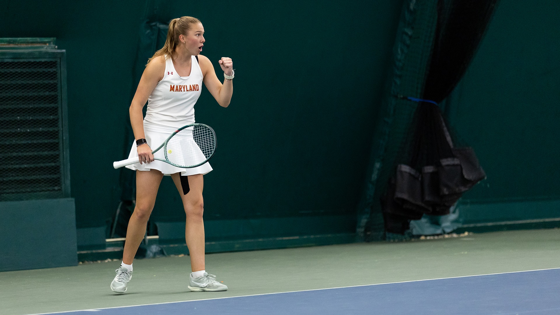 Magdalena Baniak getting pumped up during her victory versus Michigan State