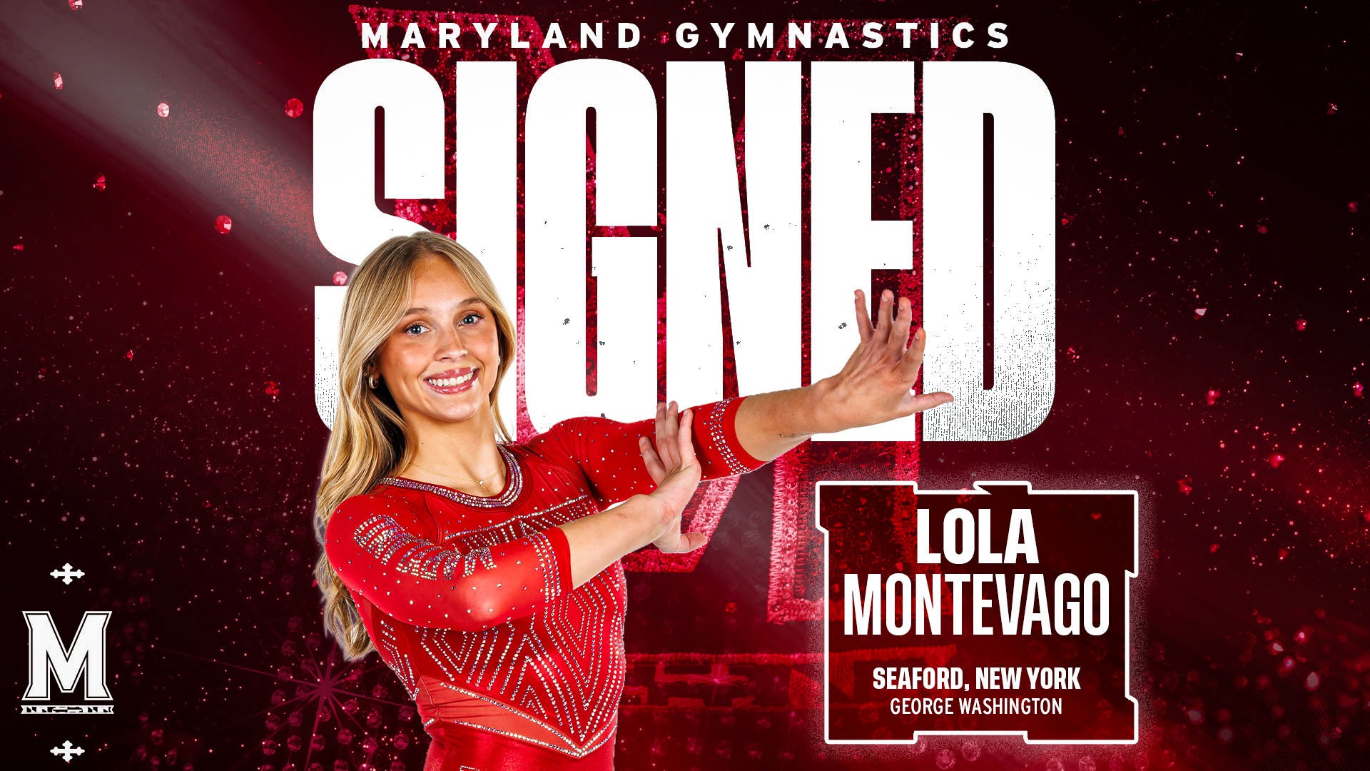 Lola Montevago Maryland Gymnastics Signed Graphic 