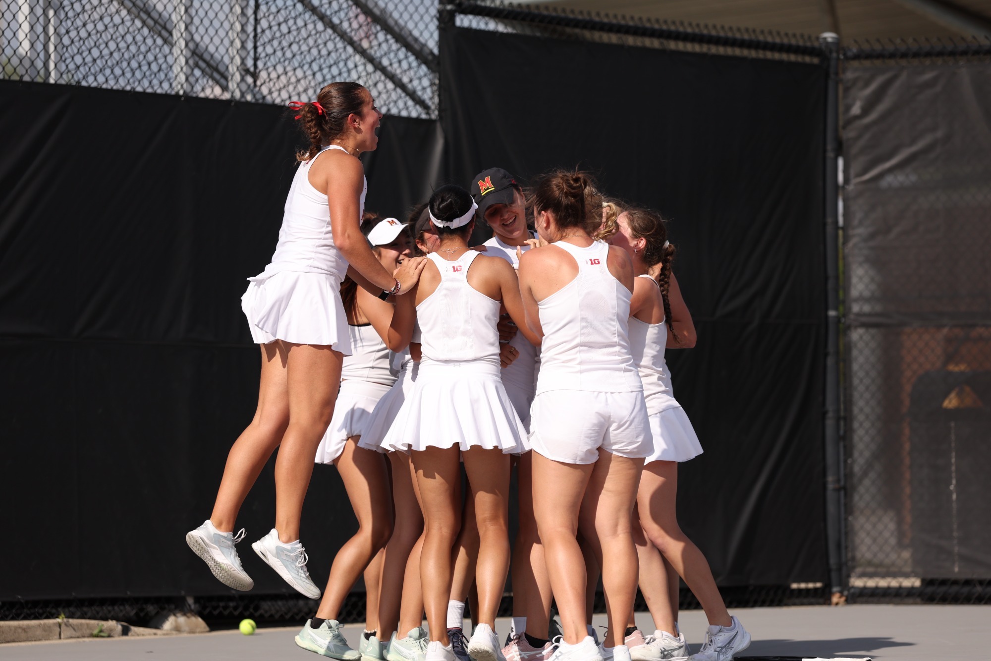 Ema Kovacevic gets mobbed after beating USC in Big Ten Tournament Quarterfinals