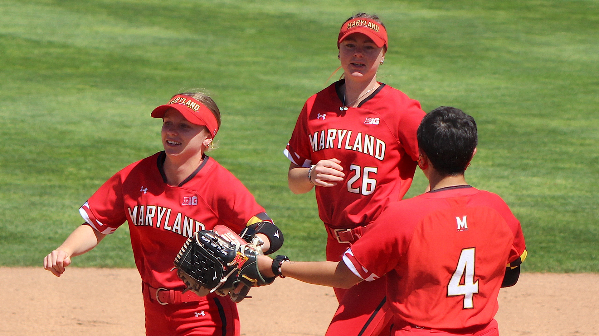Maryland celebrates an out against Michigan State