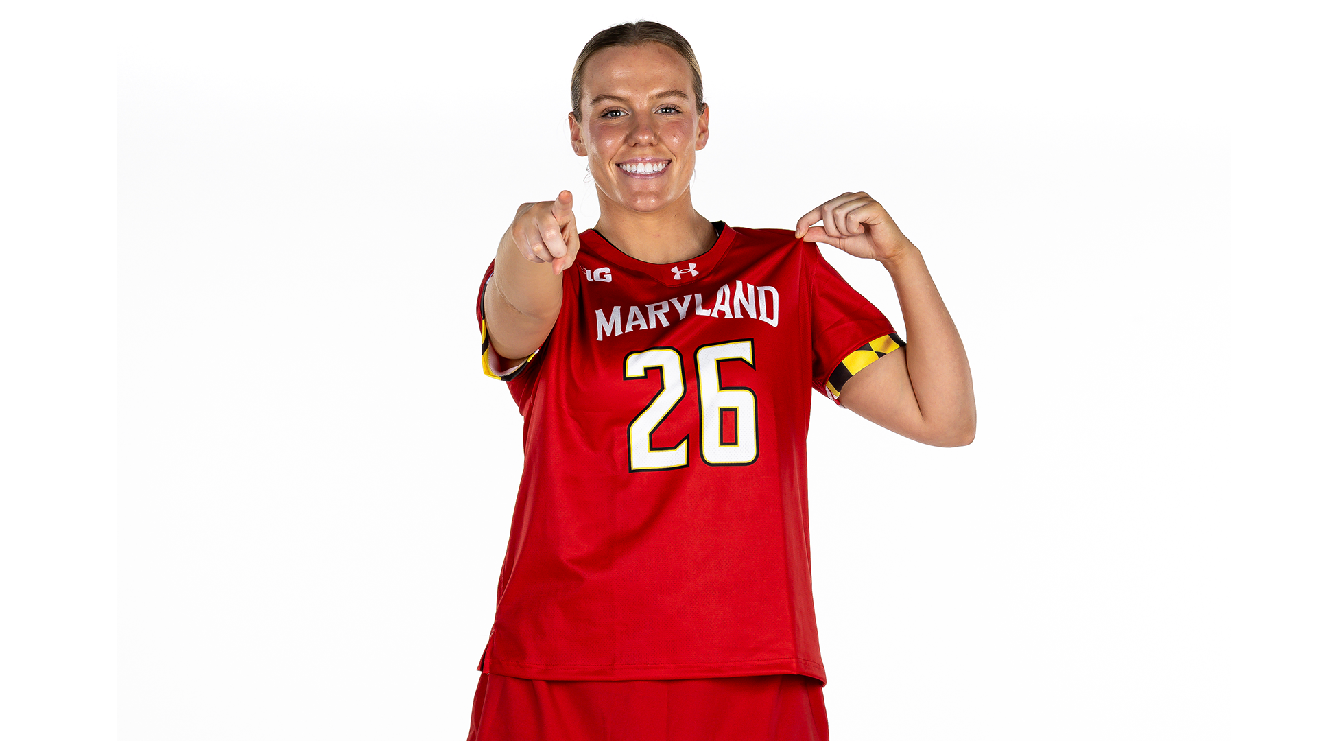 Fallon George posed white backdrop content day 