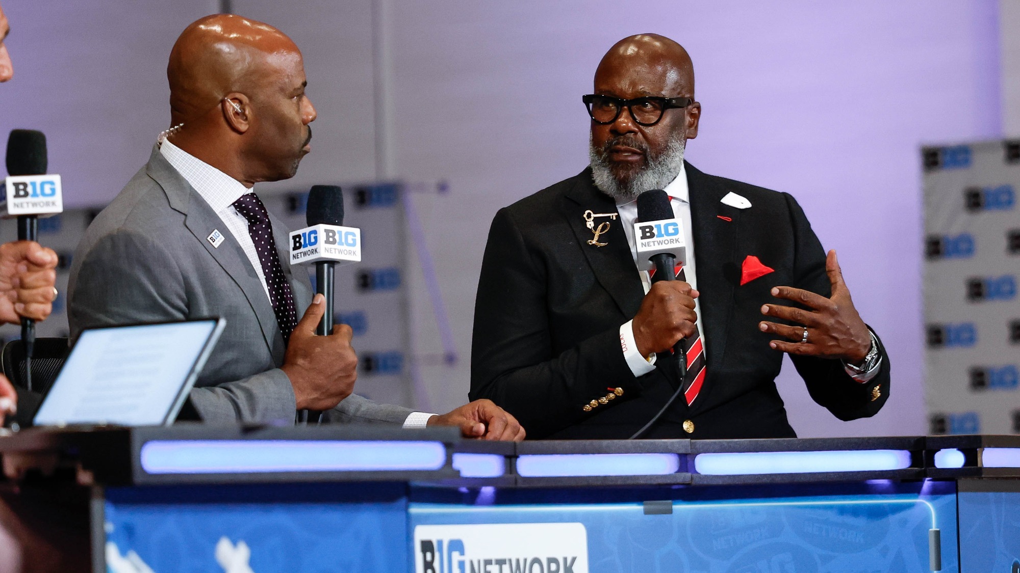 Head football coach Michael Locksley at 2025 Big Ten Media Day in Las Vegas