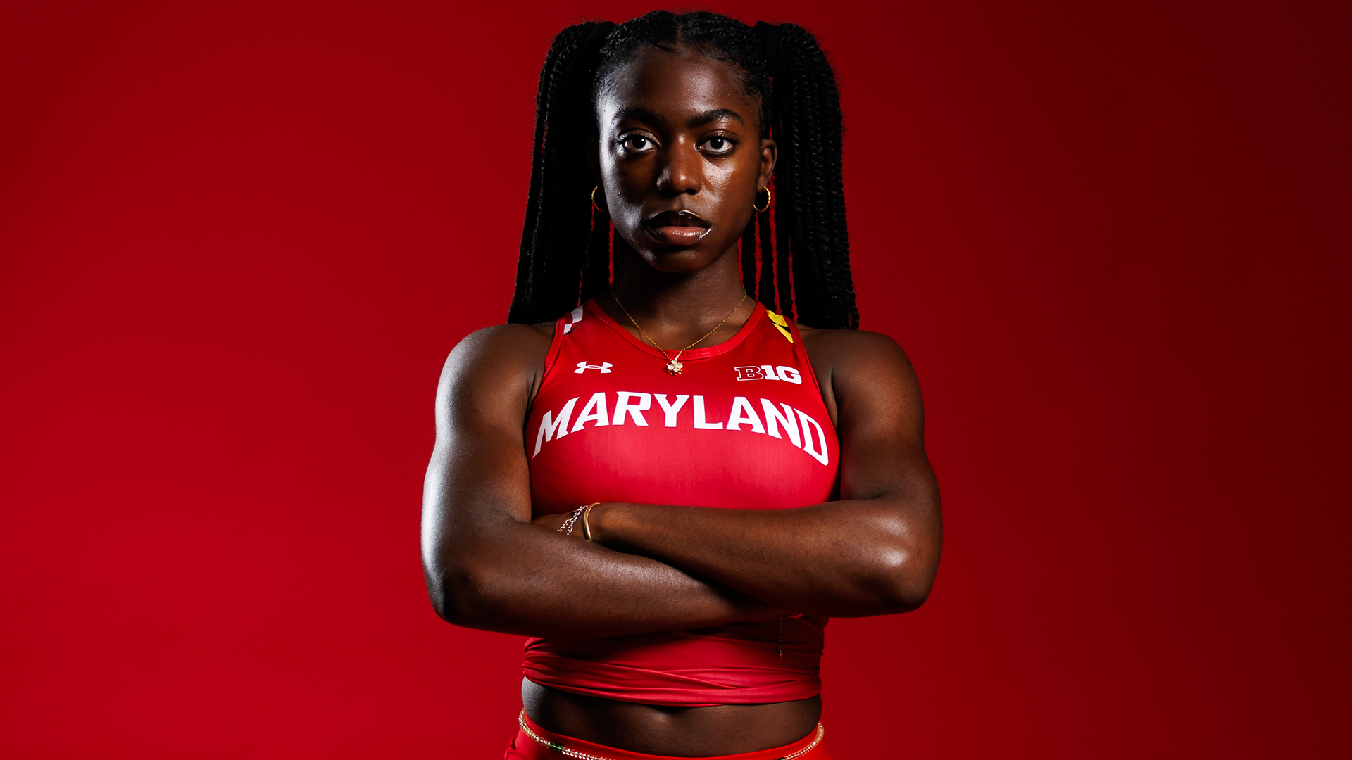Jasmine Davids poses at Maryland content day