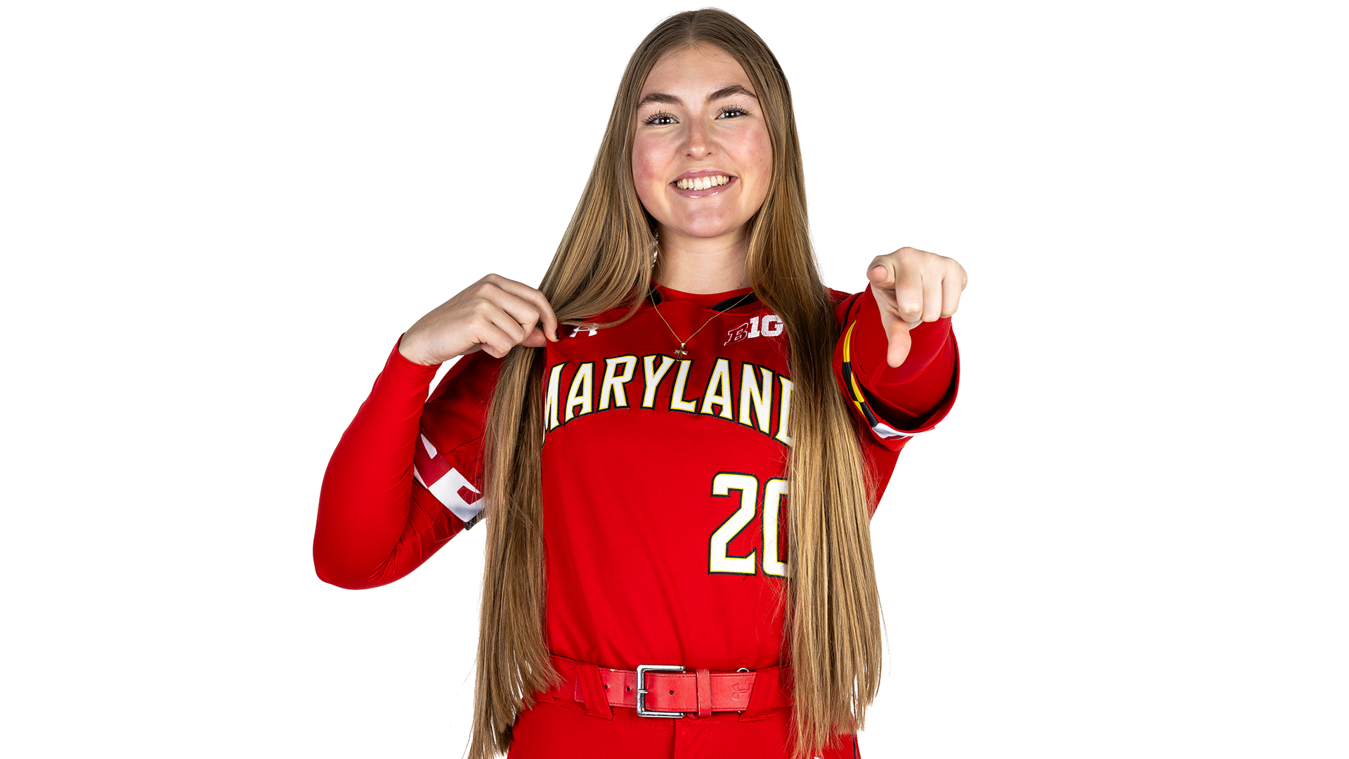 Anna McGowan white background posed action