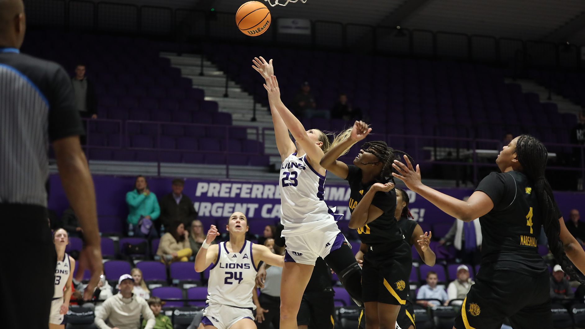 Alyssa Clutter hitting the go-ahead layup against Arkansas-Pine Bluff on December 1, 2025