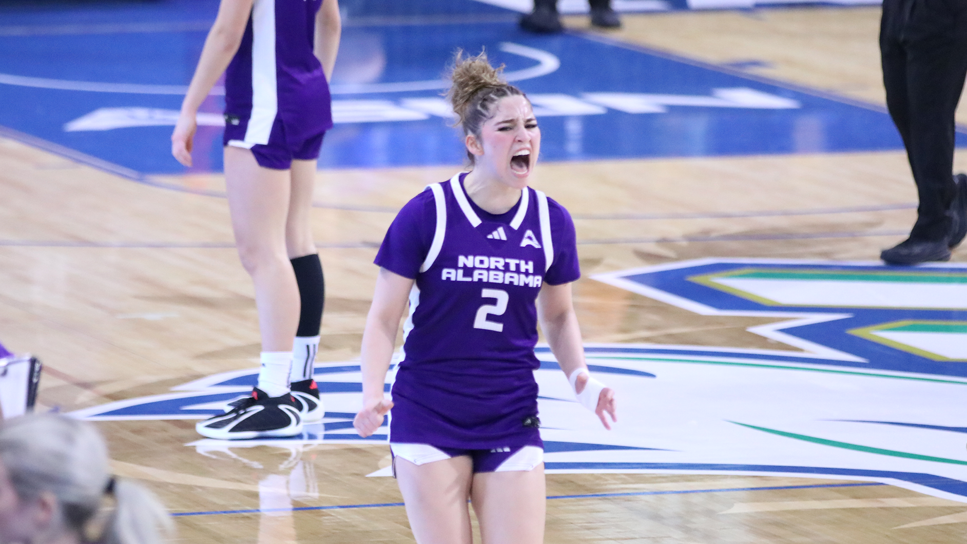 Alexsandra Alvarado celebrating against FGCU on January 1, 2026