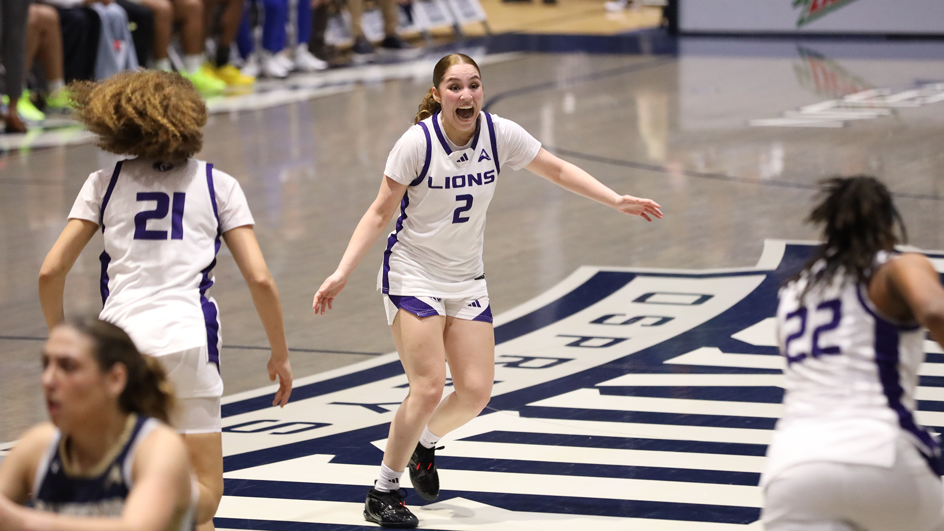 Alexsandra Alvarado celebrating against Queens at the Atlantic Sun Conference Tournament on March 3, 2026