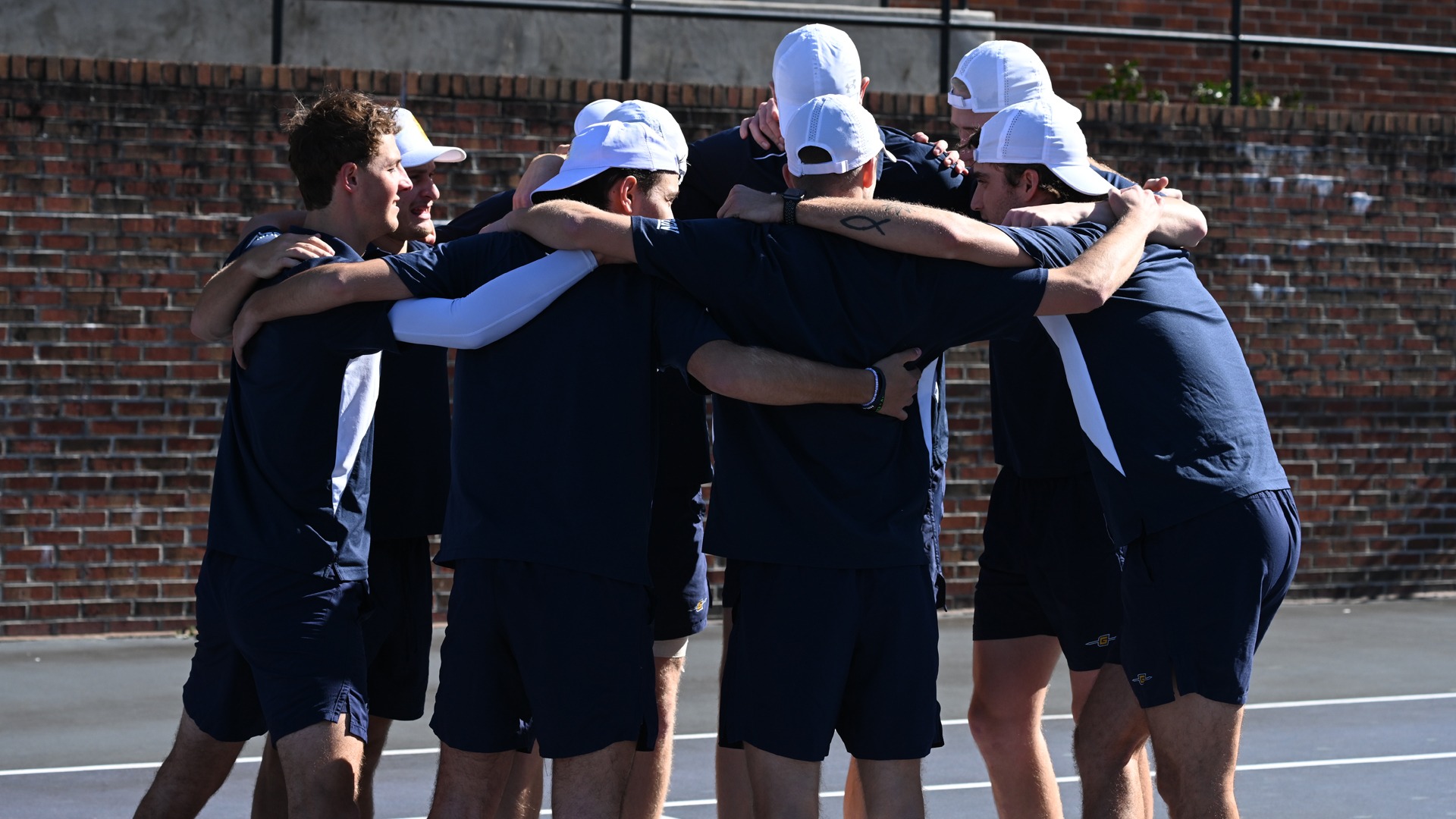 Men's Tennis Huddle in 2025 Spring