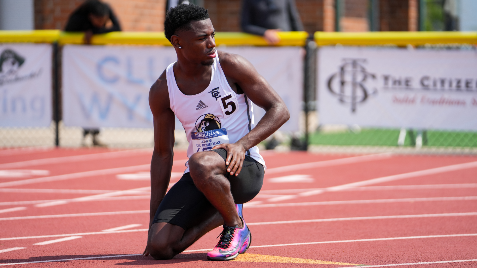 Jacobe Jones at the starting line