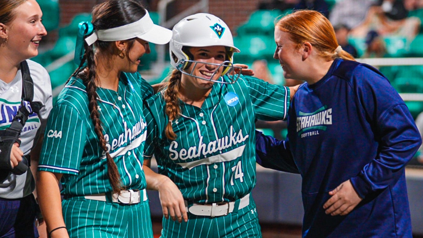 Madison Biddle celebrates after her home run