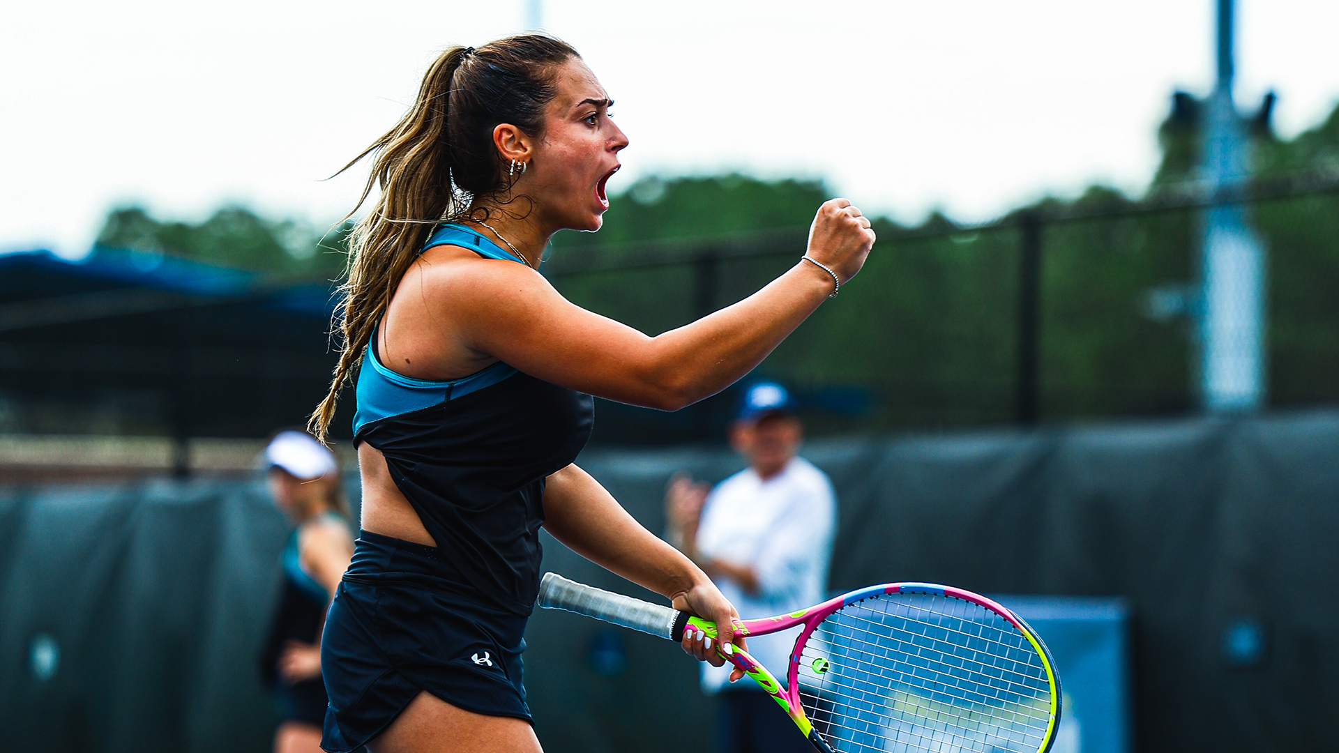 Albayrak celebrates a point against W&M