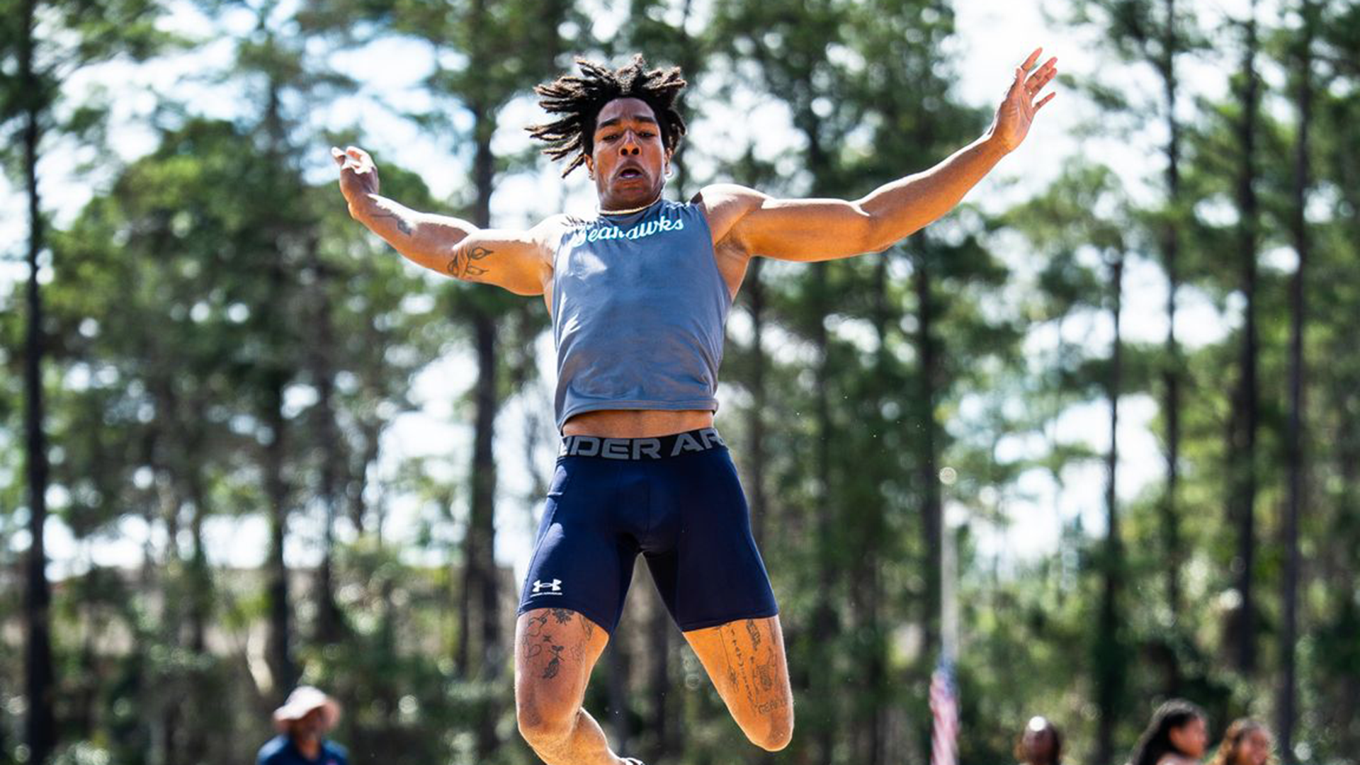 Poag leaps at the Seahawk Invitational