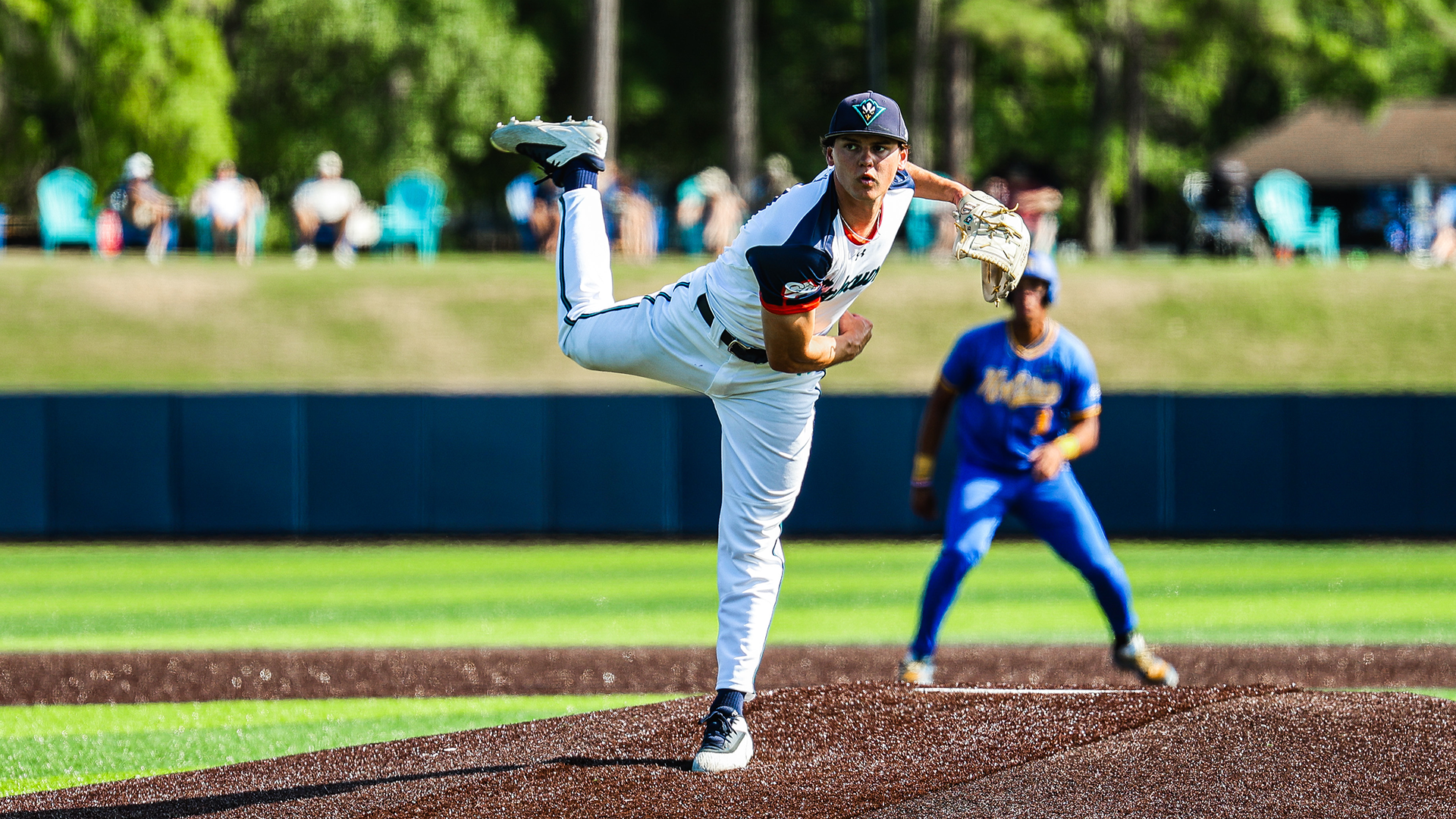 Allen follows through with his delivery against Hofstra