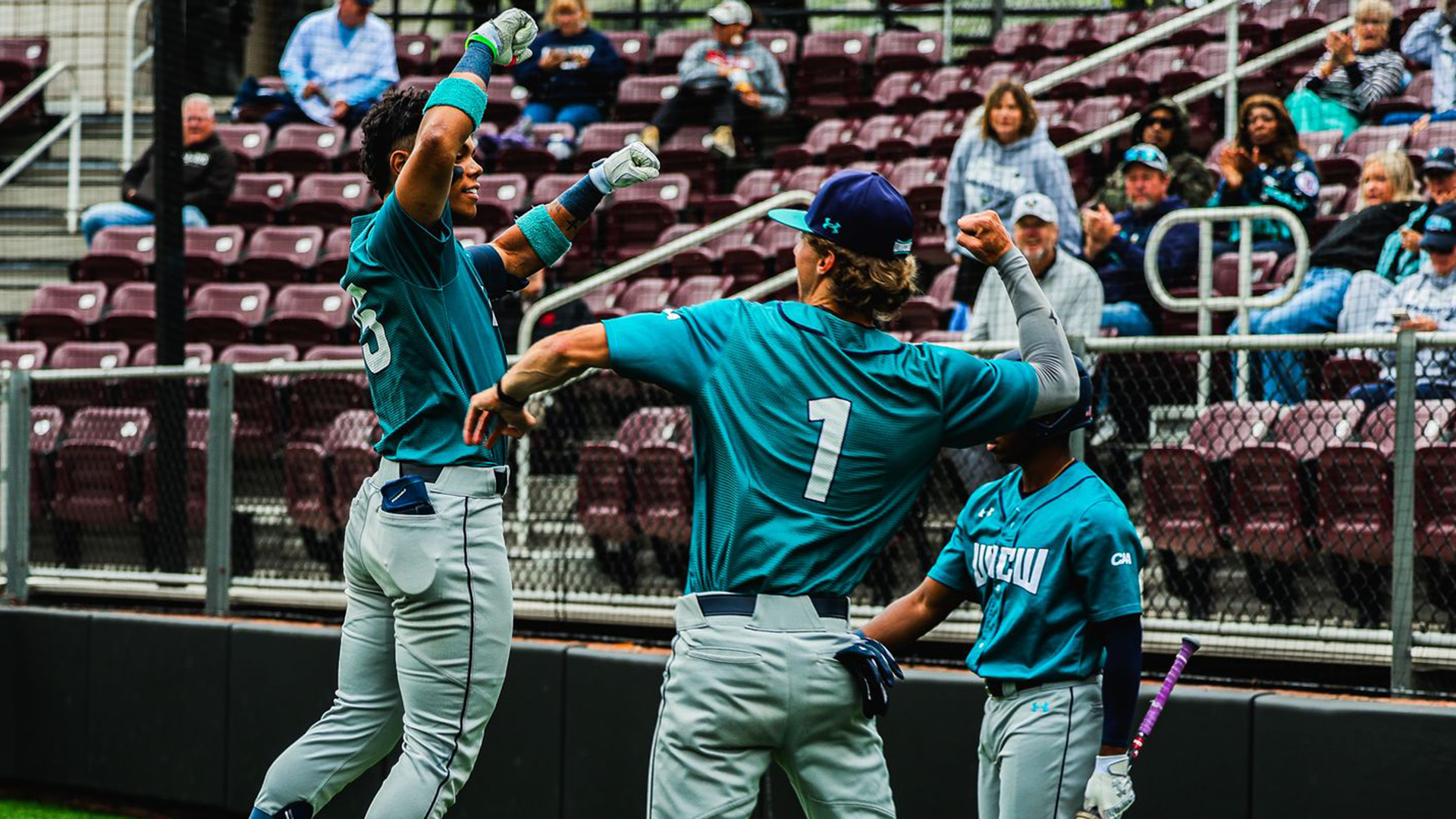 Lucas celebrates a homer
