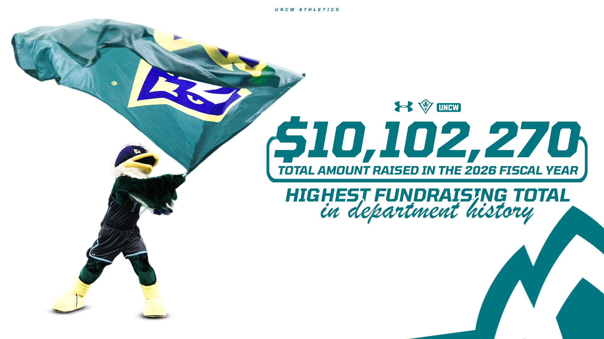 Graphic showcasing that the Seahawk Club raised over $10 million during the 2026 fiscal year