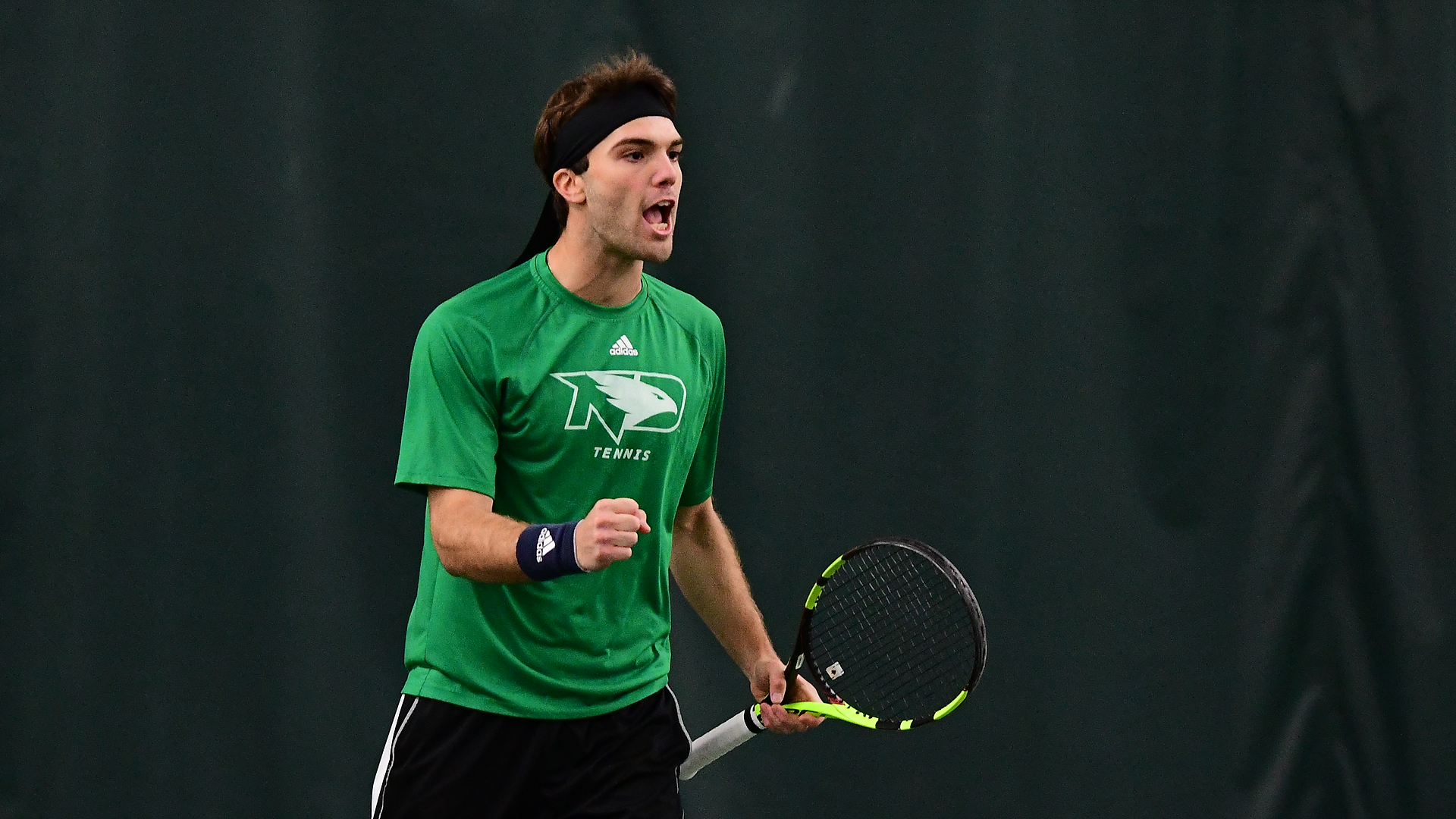 April 13, 2019 University of North Dakota Men's Tennis vs Oral Roberts Photo by Russell Hons