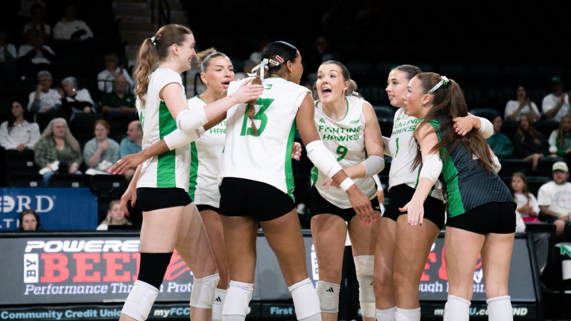 UND Volleyball celebration