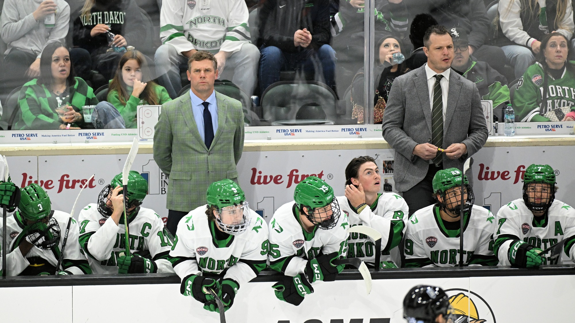 Denver vs North Dakotasports, north, dakota, fighting, hawks, hockey, nchc, college, ralph, engelstad, arena, grand, forks, bentley, falconsAn NCAA men's college hockey game between the Bentley University Falcons and the University of North Dakota Fighting Hawks at Ralph Engelstad Arena in Grand Forks on Saturday, October 17 2026.  Photo by Russell Hons