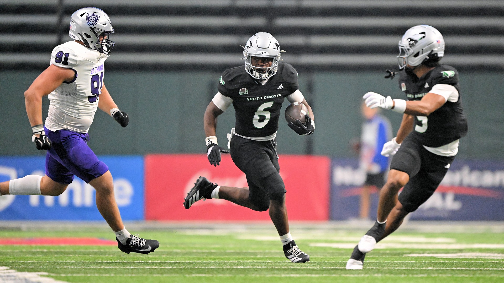 North Dakota Fighting Hawks play the University of St. Thomas Tommies, Saturday, September 5, 2026, at the Alerus Center in Grand Forks, ND.By Russell Hons