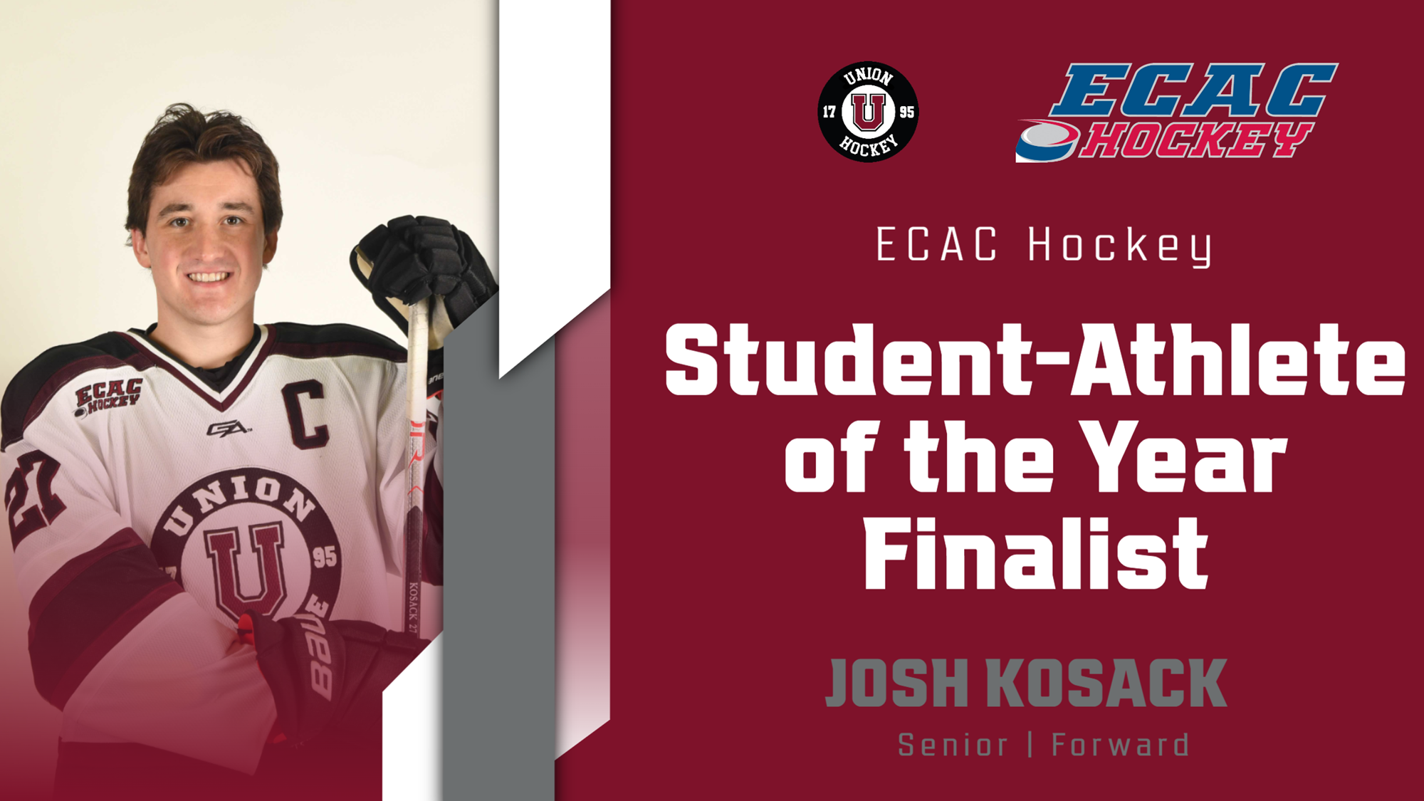 Kosack Named Finalist for ECAC Hockey StudentAthlete of the Year