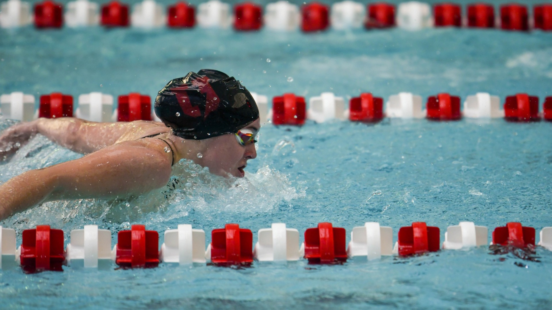 Chloe Matthews swimming the butterfly