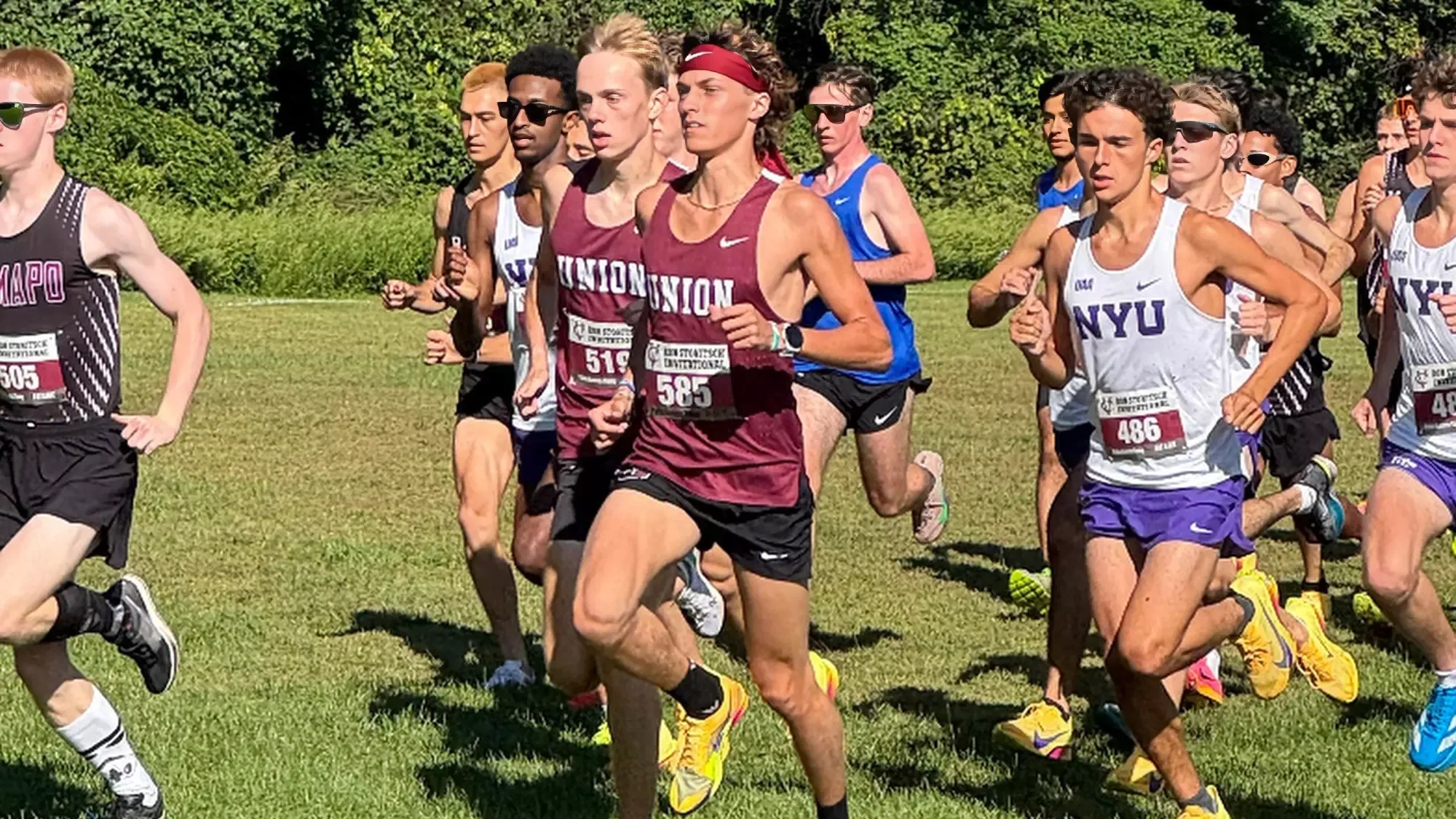 Runner racing in a cross country race.