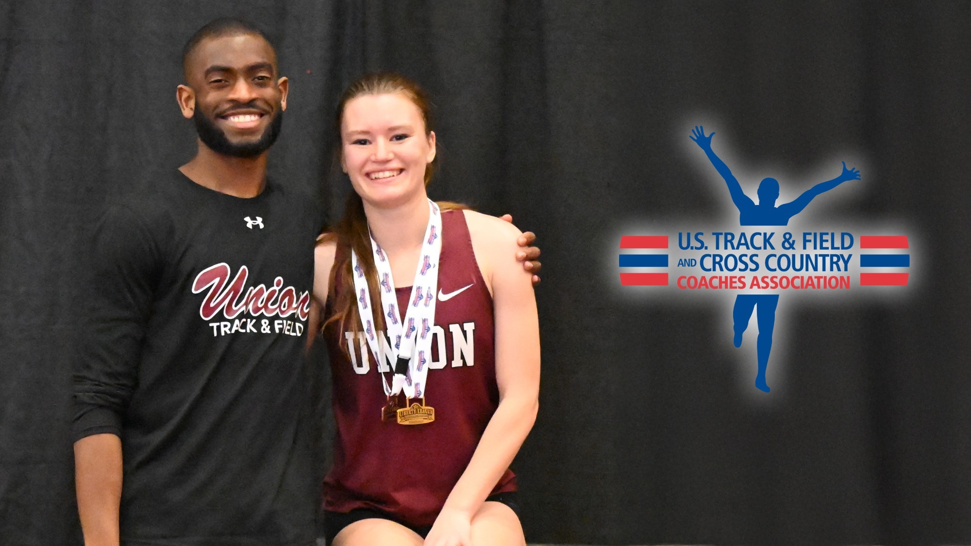 Ashley Sheldon with jumps coach Malick Diomonde