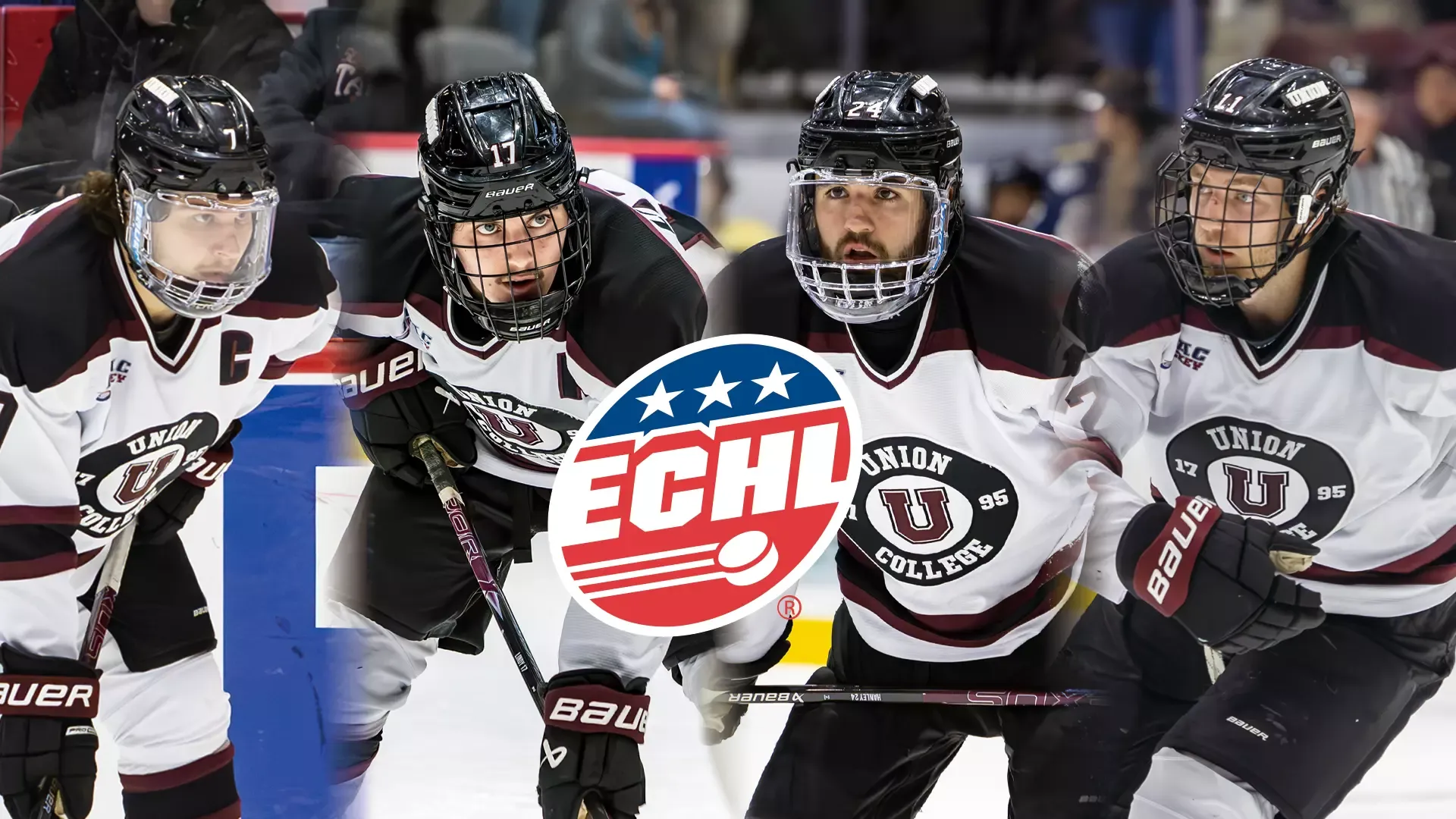 four men's hockey players