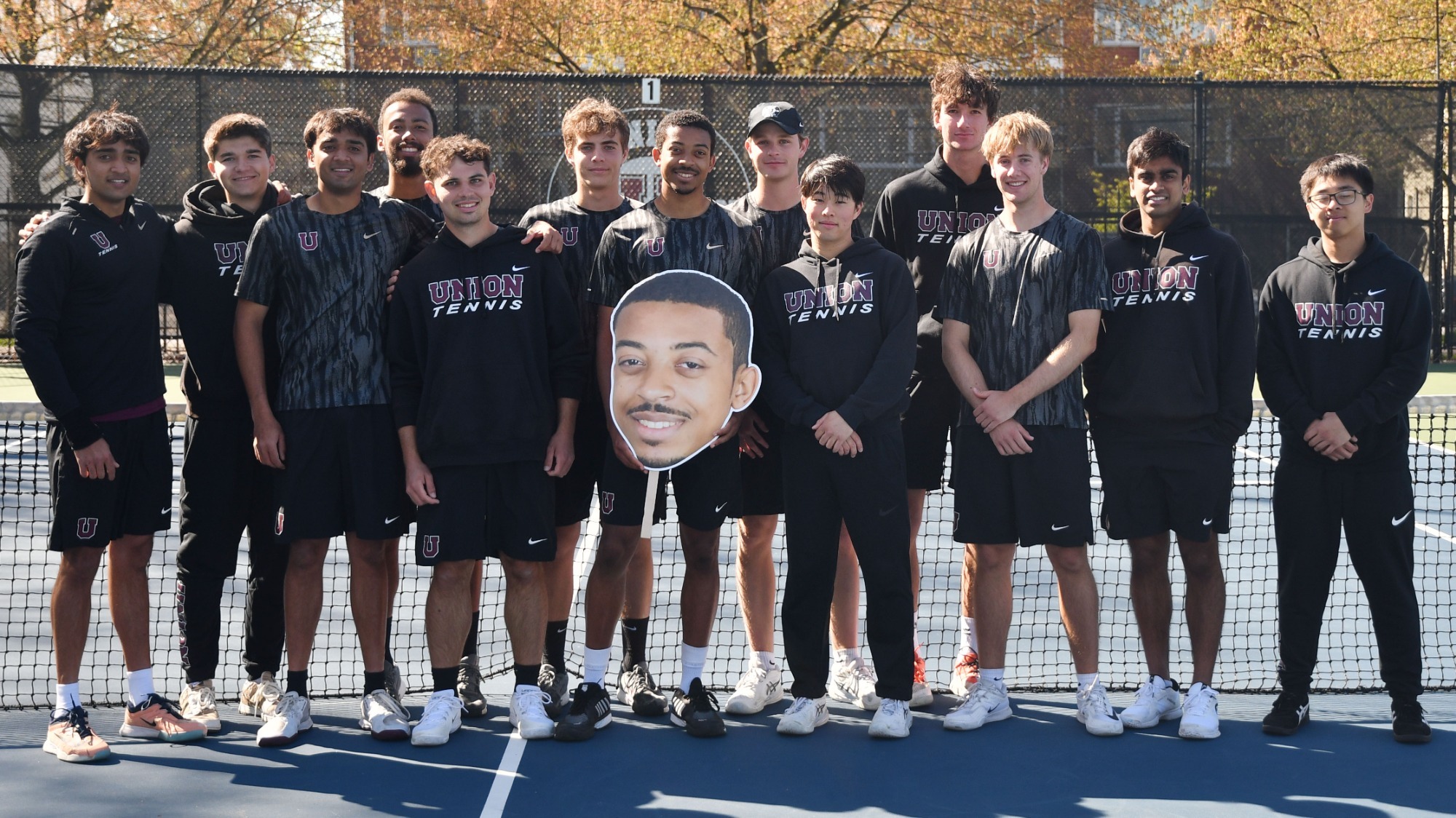 Christian Crowder with teammates on Senior Day