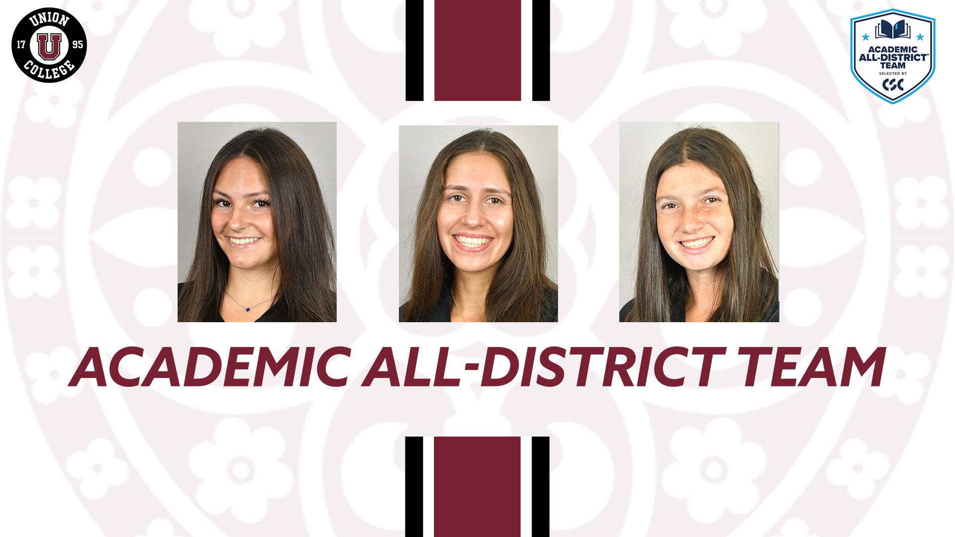 Kennedy Alexis, Sydney Alphabet and Skylar Semon Academic All-District