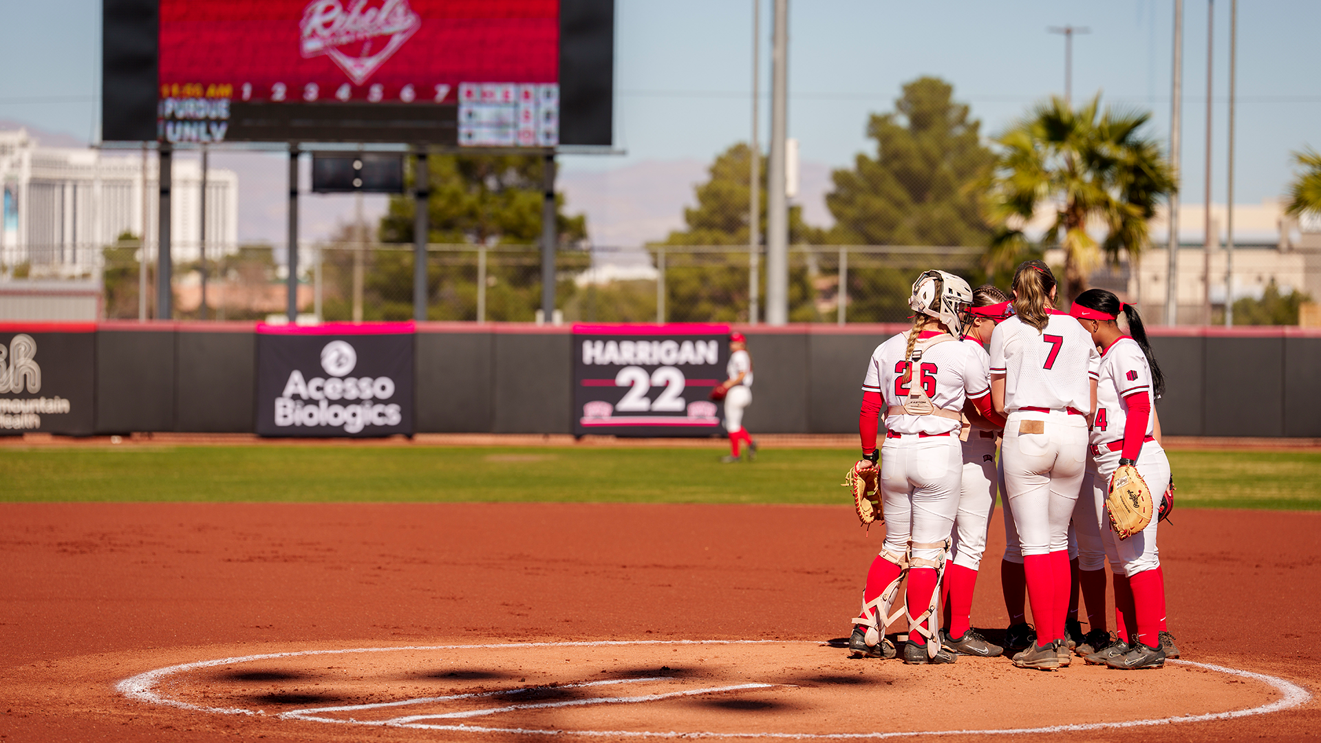 Softball Infield Huddle