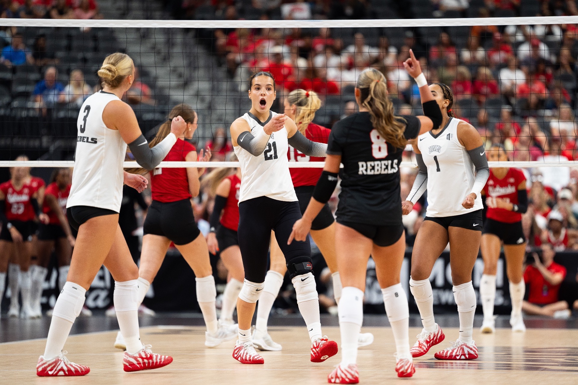 LAS VEGAS, NEVADA - AUGUST 29: during the Players Era Volleyball Showcase at T-Mobile Arena on August 29, 2026 in Las Vegas, Nevada. (Photo by Zach Del Bello/Players Era/Getty Images)