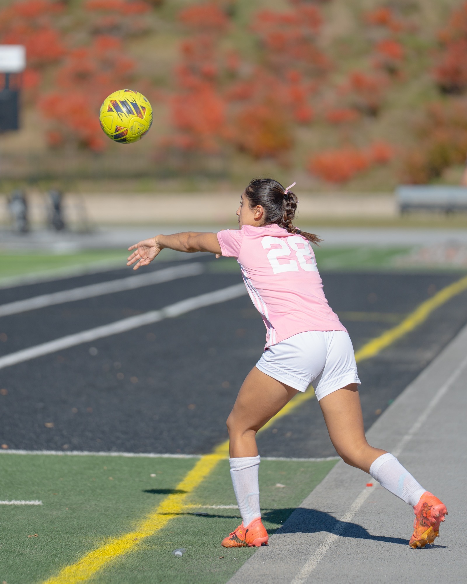 UJ's Hillary Hernandez throws the ball in earlier this season at Charlotte & Gordon Hansen Stadium