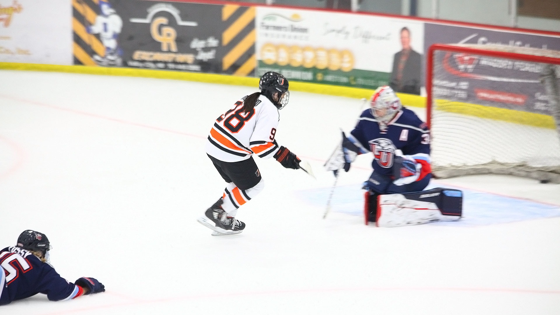 Emma Durand scores the game-winning goal in overtime against No. 1 Liberty University on Sunday, November 23, 2025