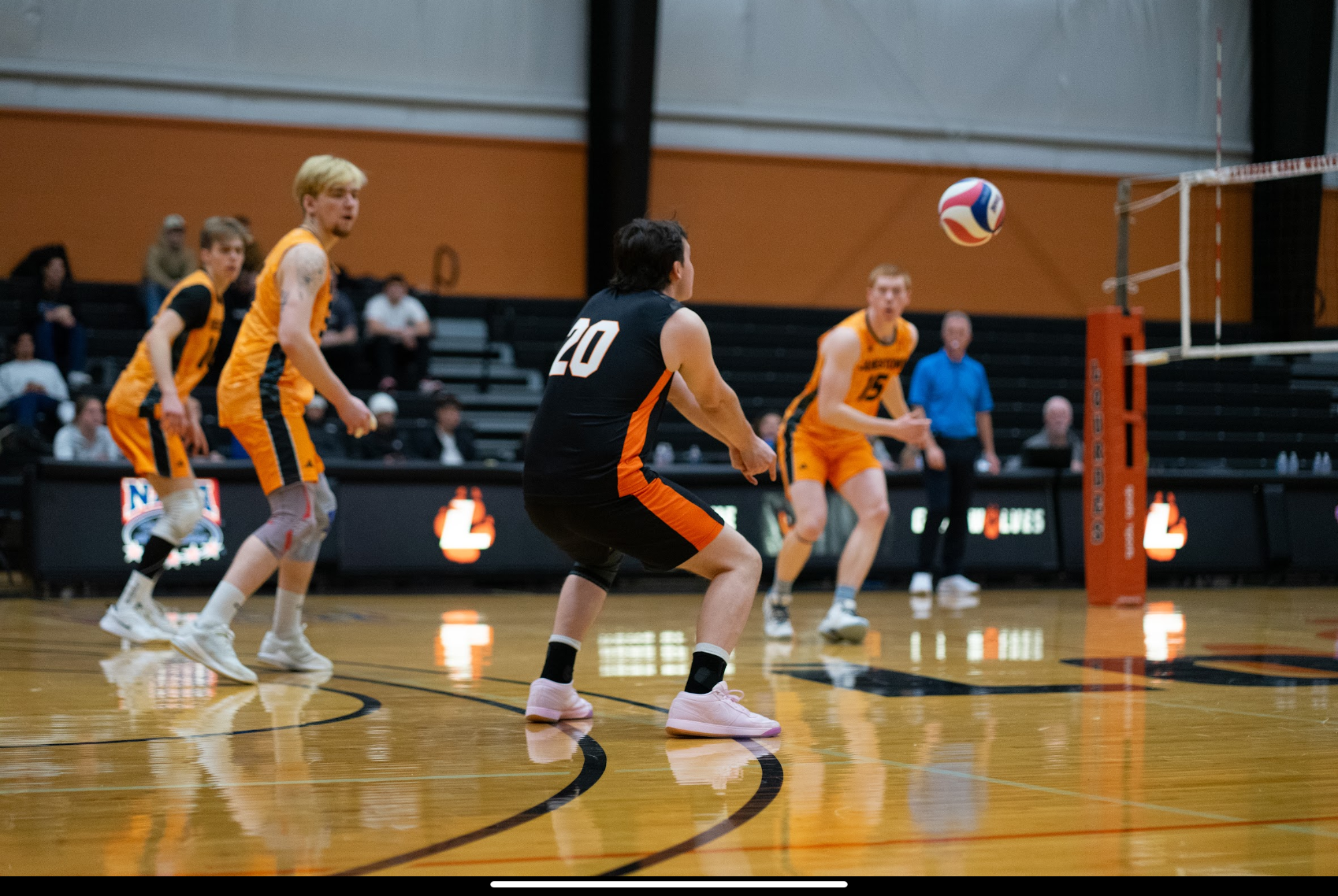 Ethan Hoffert digs ball 