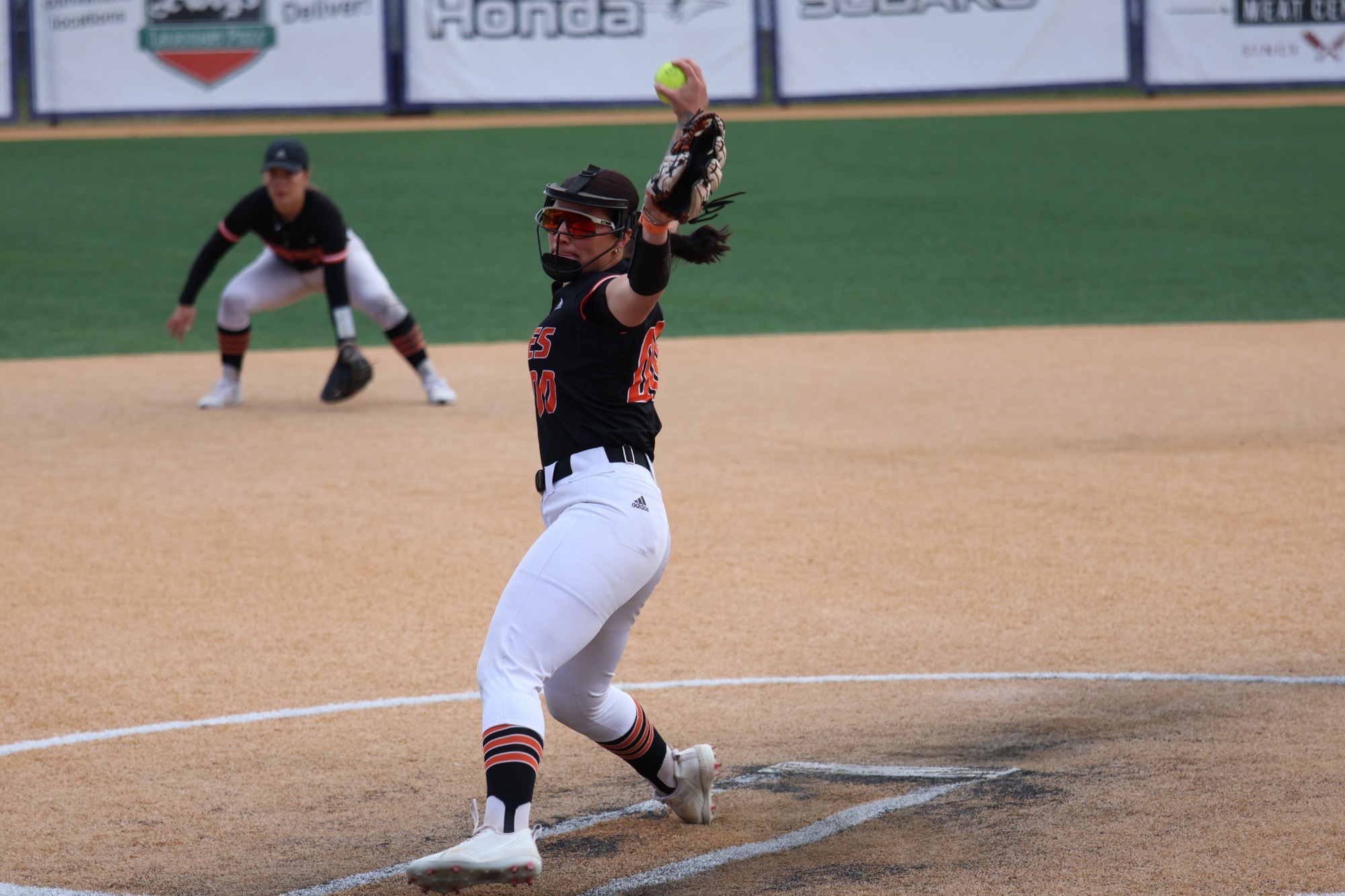 Abby Blair delivers a pitch against Oregon Tech on Monday, May 12