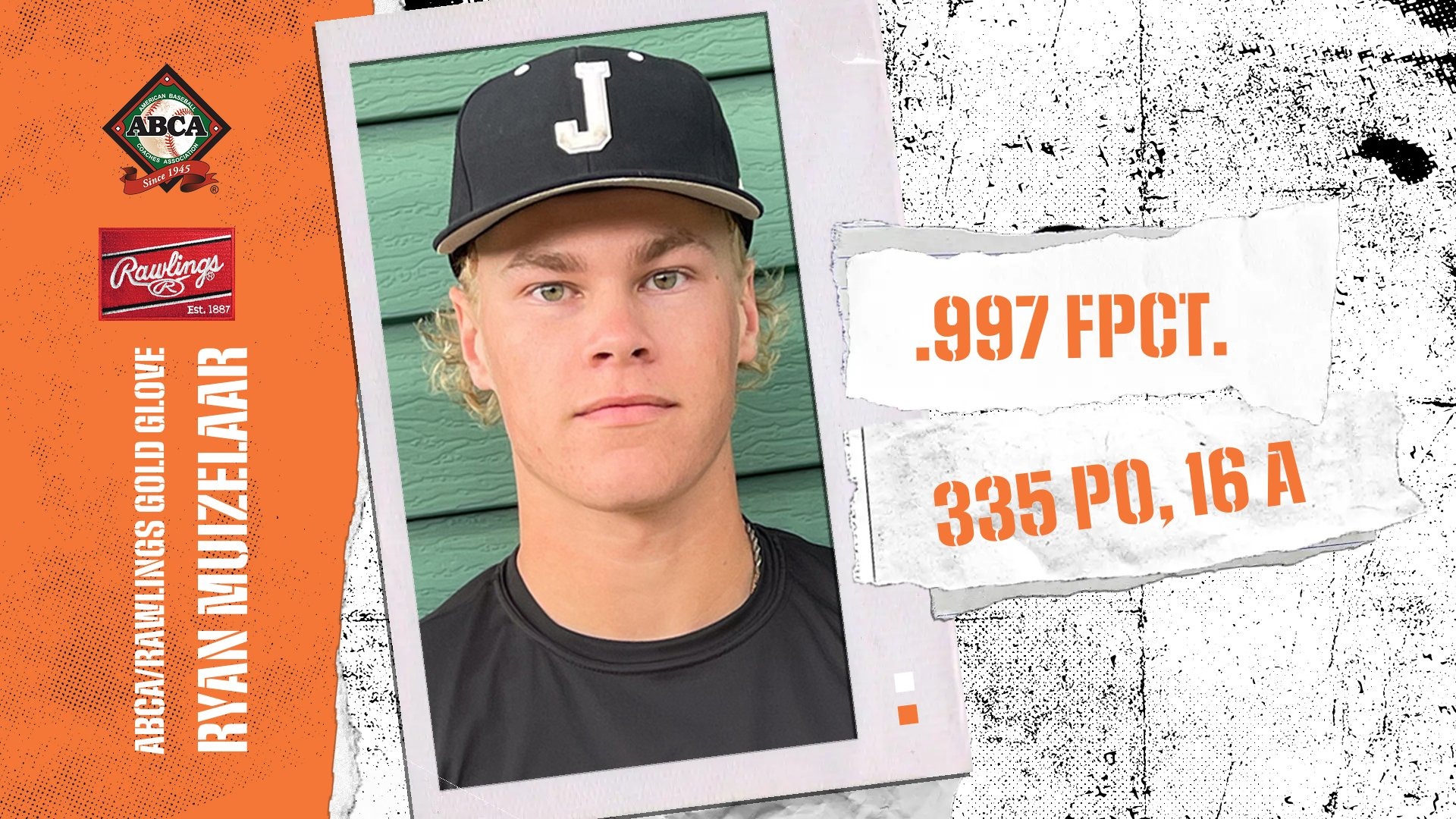 Ryan Muizelaar was named to the 2025 ABCA/Rawlings NAIA Gold Glove Team