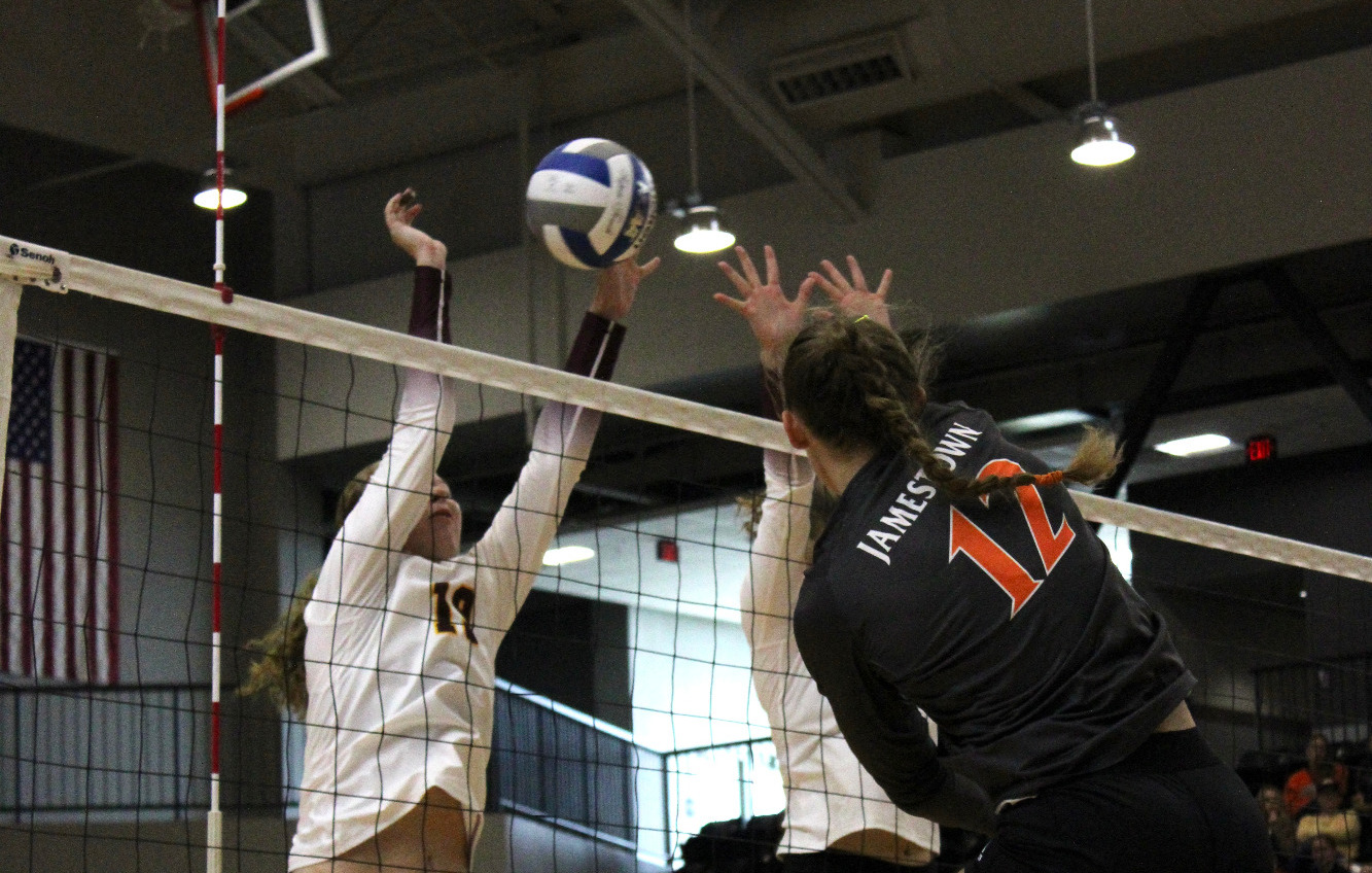 Gracie Adamson swings from the outside against Minnesota Crookston (9/12)