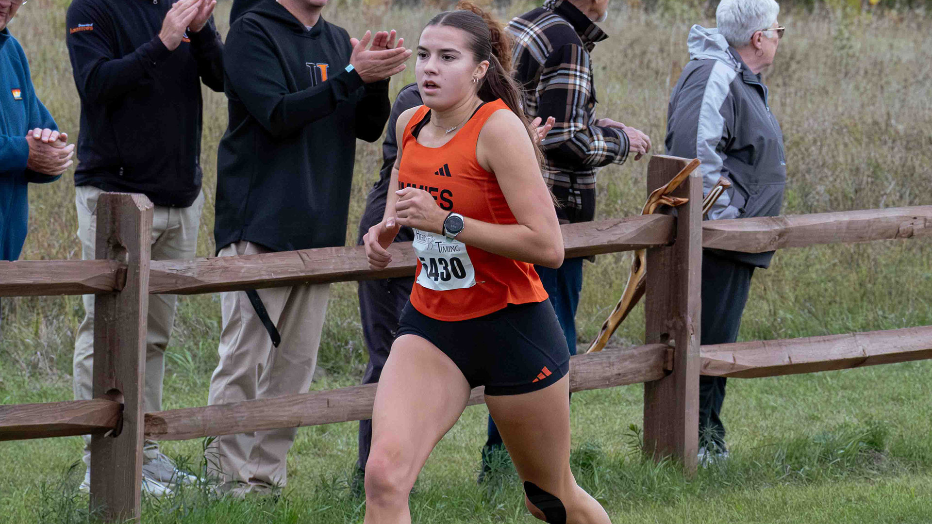 Lydia Franson heads down the course at the Jimmie Invitational (10/3) 