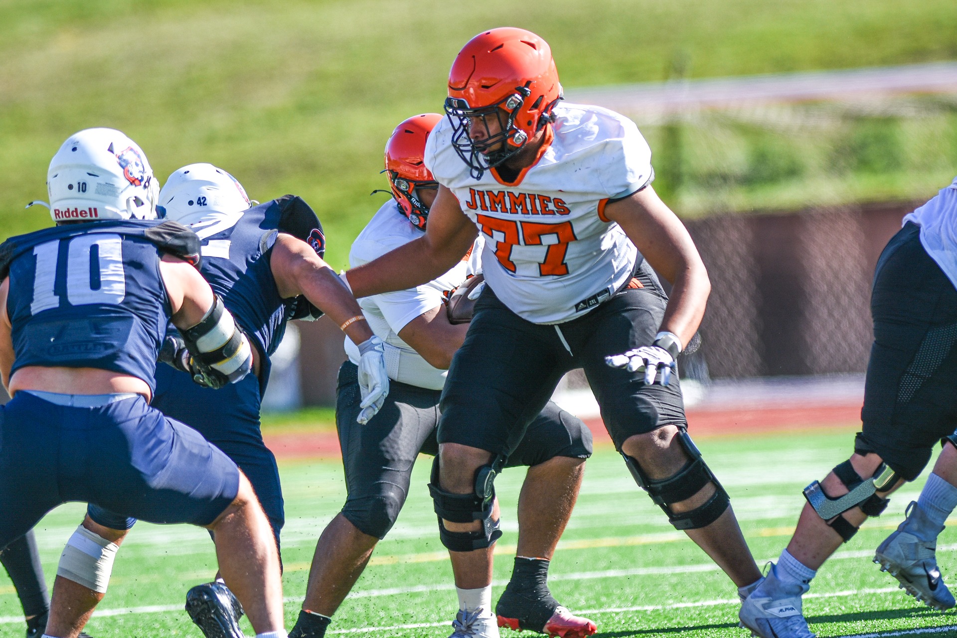 Denzel Glass (77) in action against University of Mary on October 3, 2026