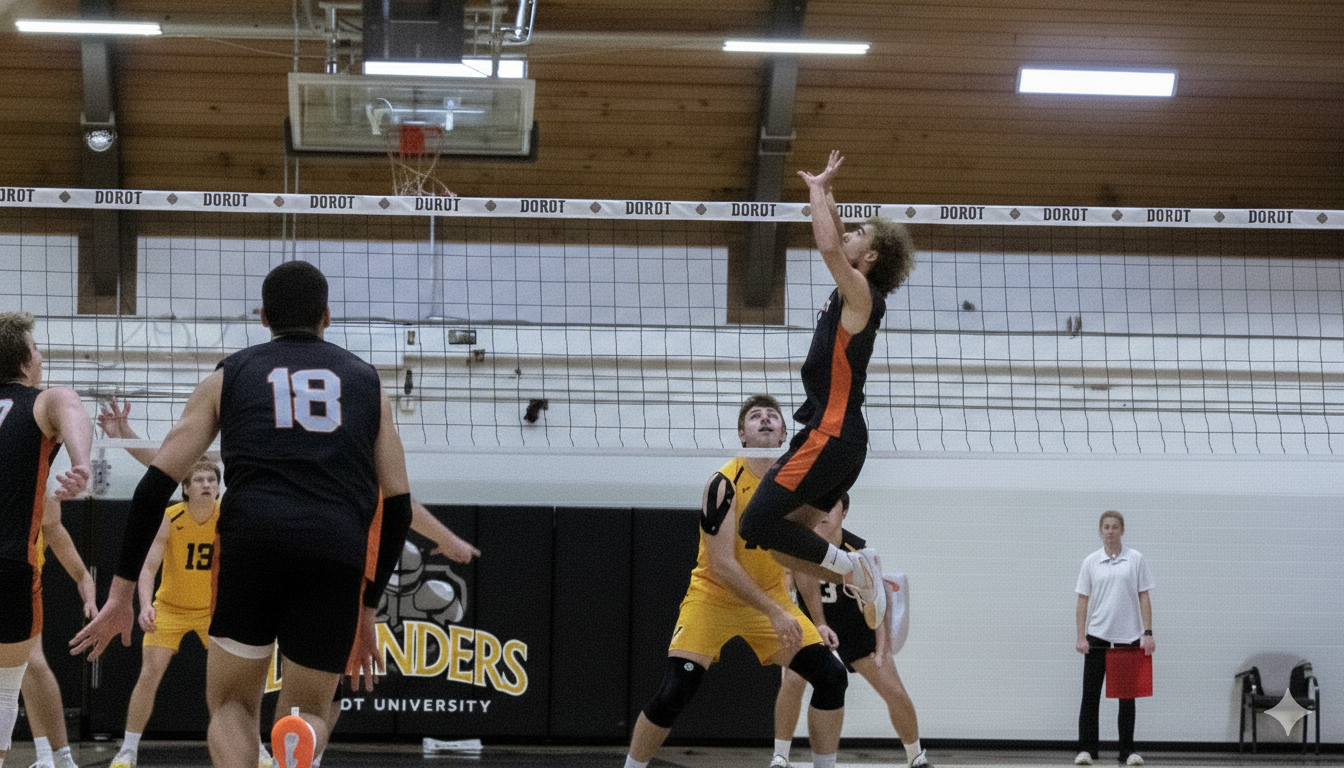 #1 Kaden Jenkins (UJ) performing a jump set 