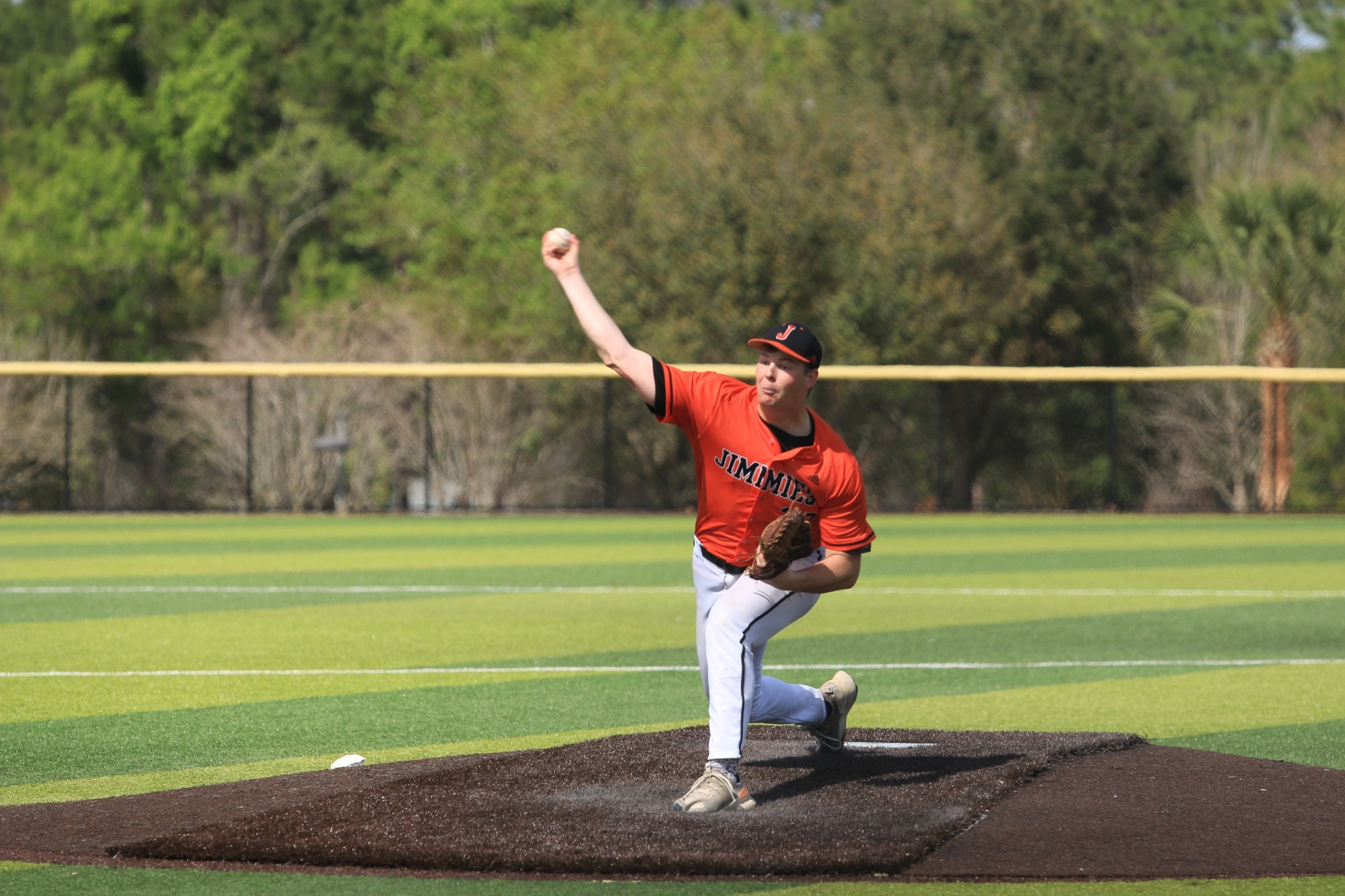 Luke Zimmer delivers a pitch earlier this season