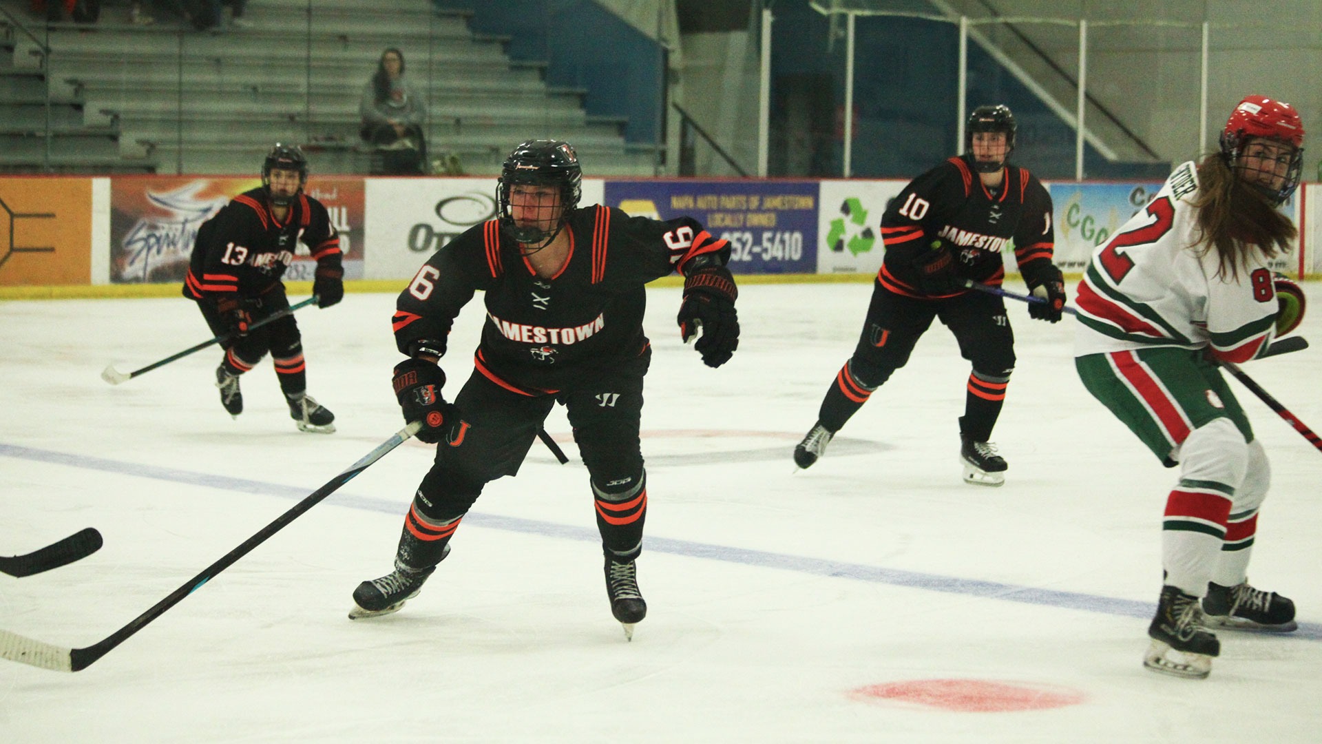 The Jimmie women's hockey team lost 5-4 in overtime to Minot State on March 18, 2026