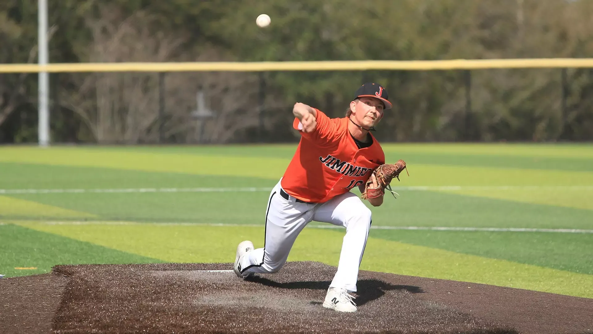 Elias Harris delivers a pitch against Concordia-St. Paul on March 6, 2026
