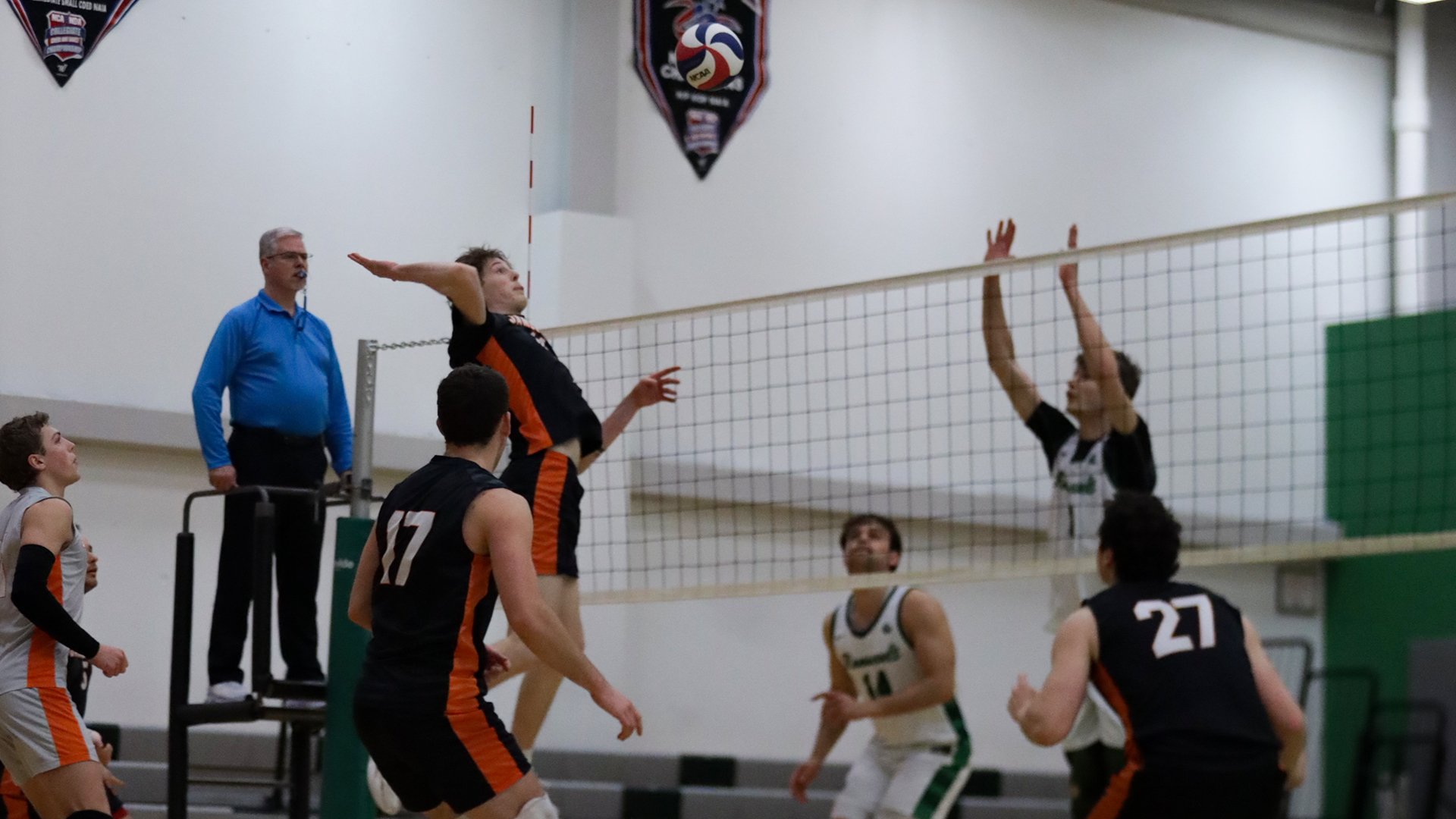 UJ #8 Chase Hawkinson attacking the ball against the Lakers 