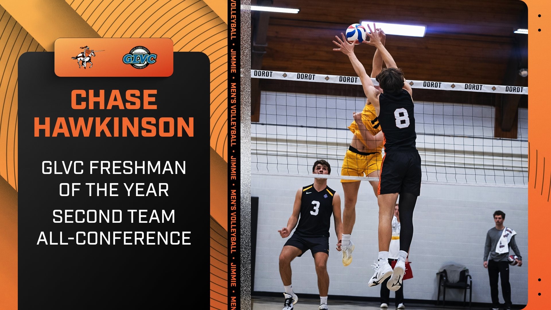 Chase Hawkinson was named GLVC Freshman of the Year and second team All-Conference