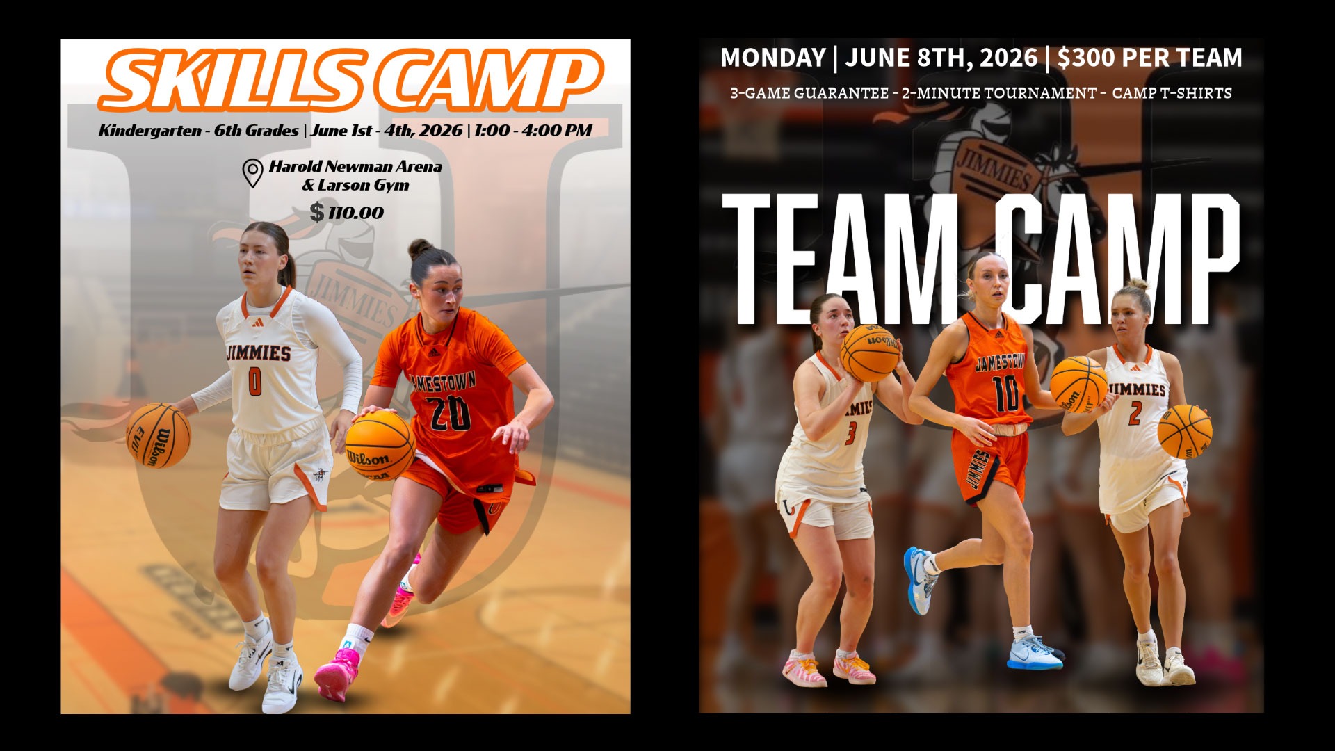 The Jimmie women's basketball team will be holding a pair of camps in June 2026.